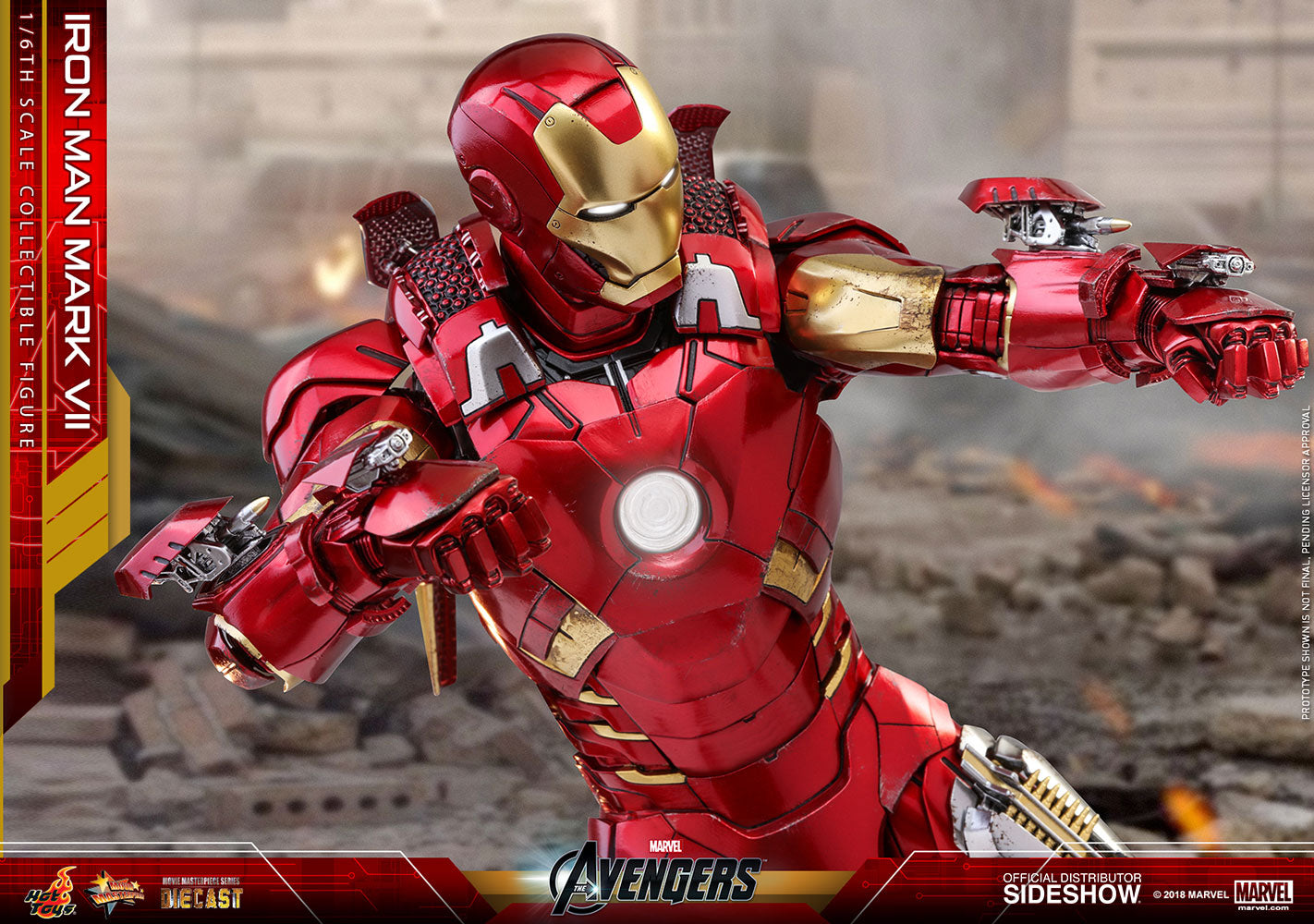 Hot Toys Marvel The Avengers Iron Man Mark VII Diecast 1/6 Scale Collectible Action Figure - Perfect for Display, Gift Giving & Marvel Fans Collection
