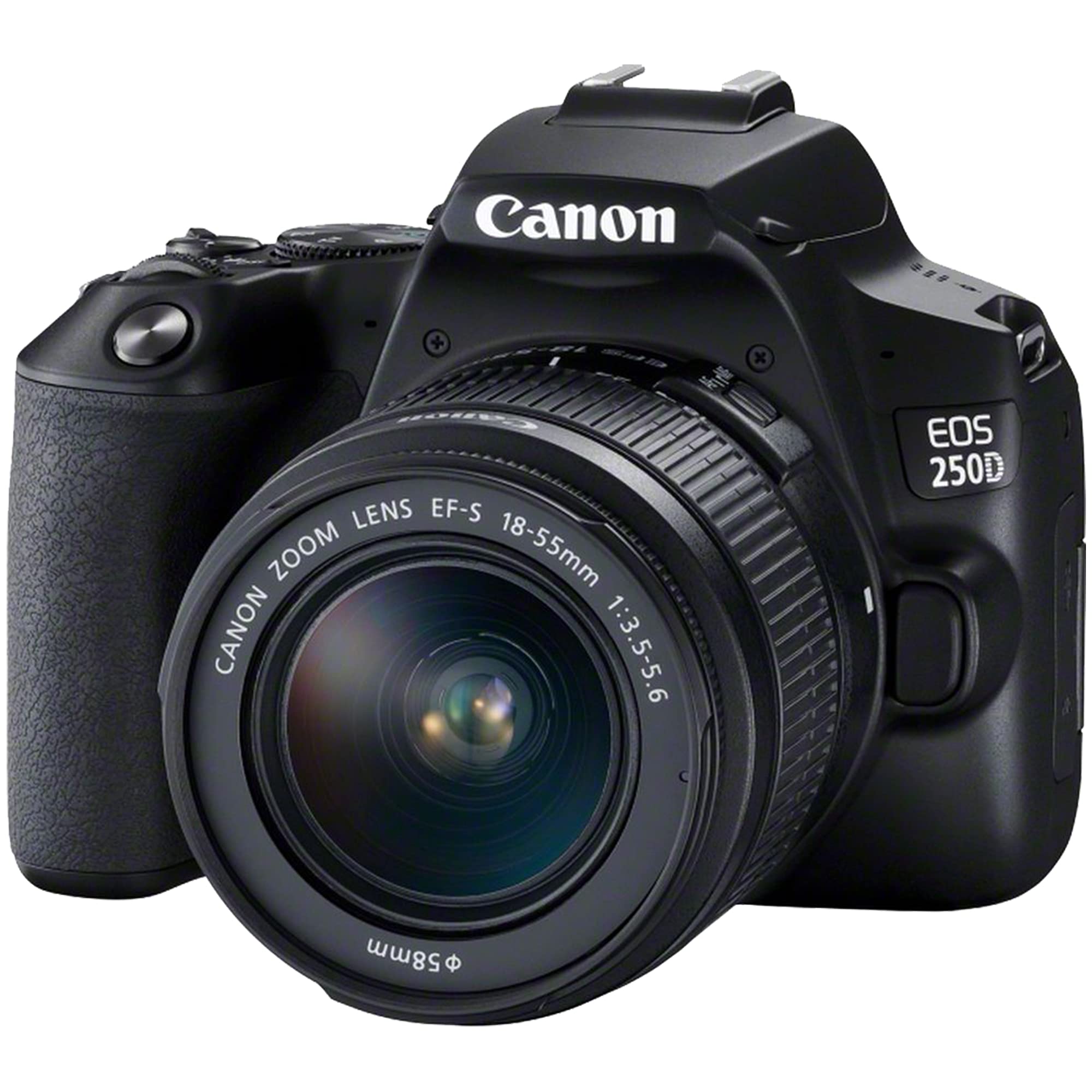 Canon EOS 250D / Rebel SL3 DSLR Camera with EF-S 18-55mm Lens Kit | 21pc Bundle Includes SanDisk 32GB Card, Tripod, Case & Accessories | Perfect for Travel Photography, Vlogging & Beginners (Renewed)