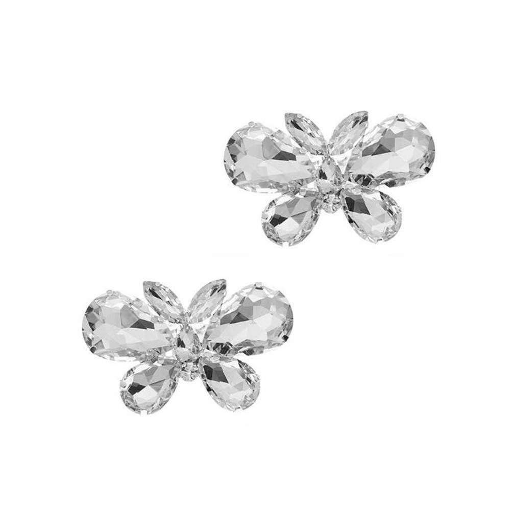 Crystal Shoe Clips for High Heels - Butterfly Rhinestone Shoe Accessories for Wedding, Bridal & Party | DIY Shoe Decorations for Special Occasions & Craft Projects