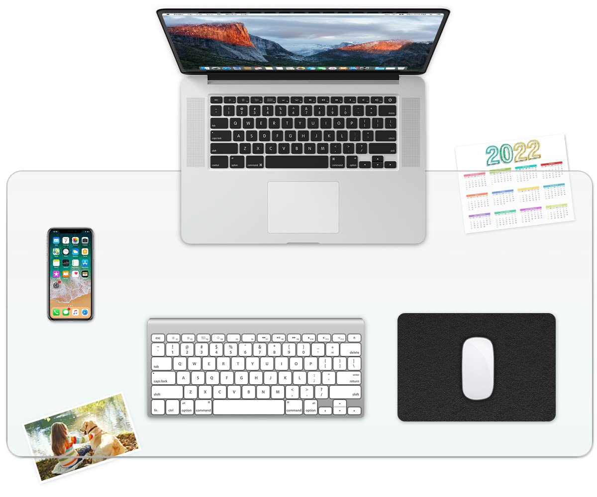 RostiKong 24'' x 60'' Large Clear PVC Desk Mat - Waterproof Transparent Table Protector with Round Edges, Easy Clean Vinyl Writing Surface for Office & Home | Perfect for Computer Workstations, Crafting & Dining Tables