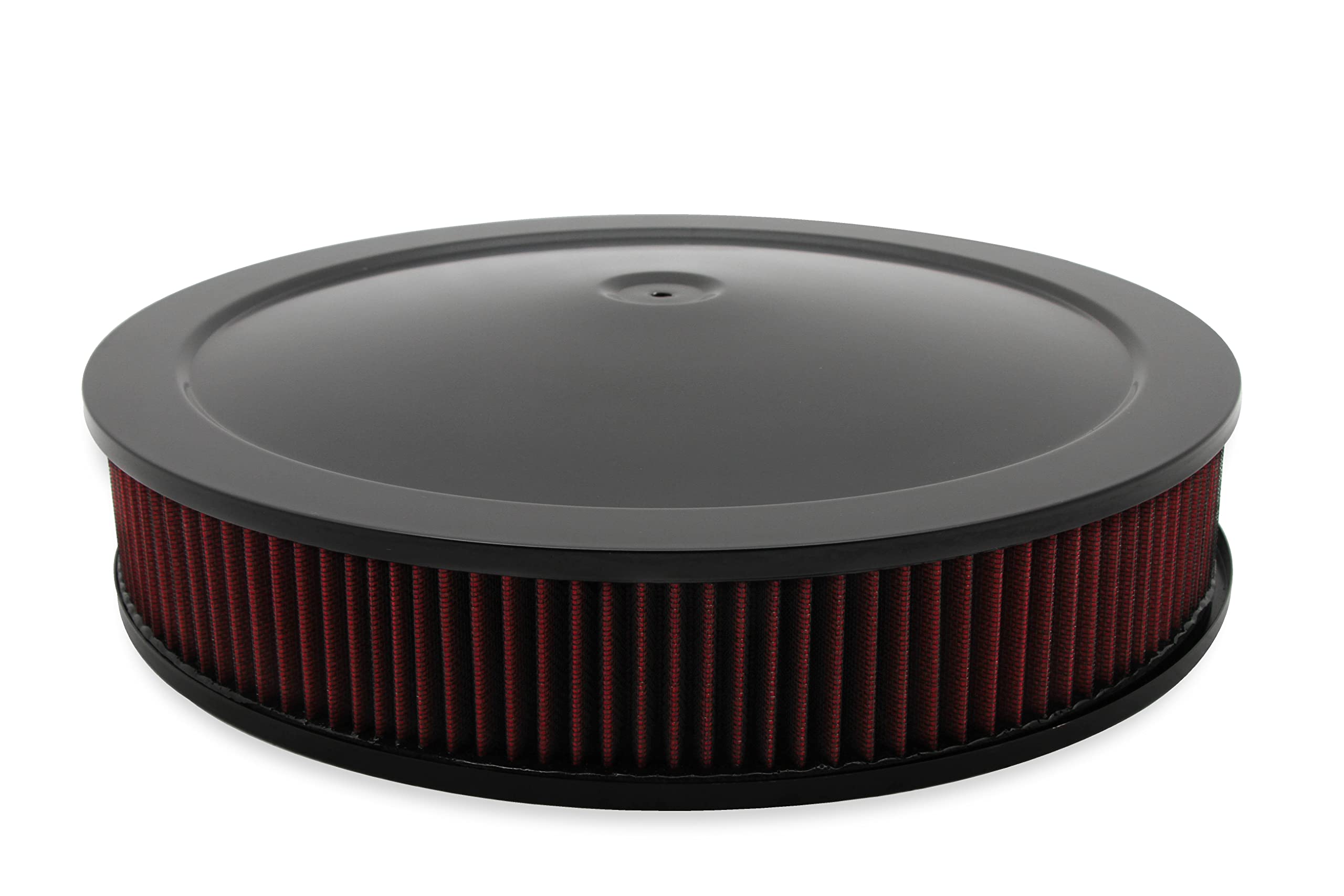 Holley 120-4630 4500 CFM Drop Base Air Cleaner with 3 Inch Red Washable Gauze Filter - High Performance Air Intake System for Muscle Cars, Hot Rods & Street Machines