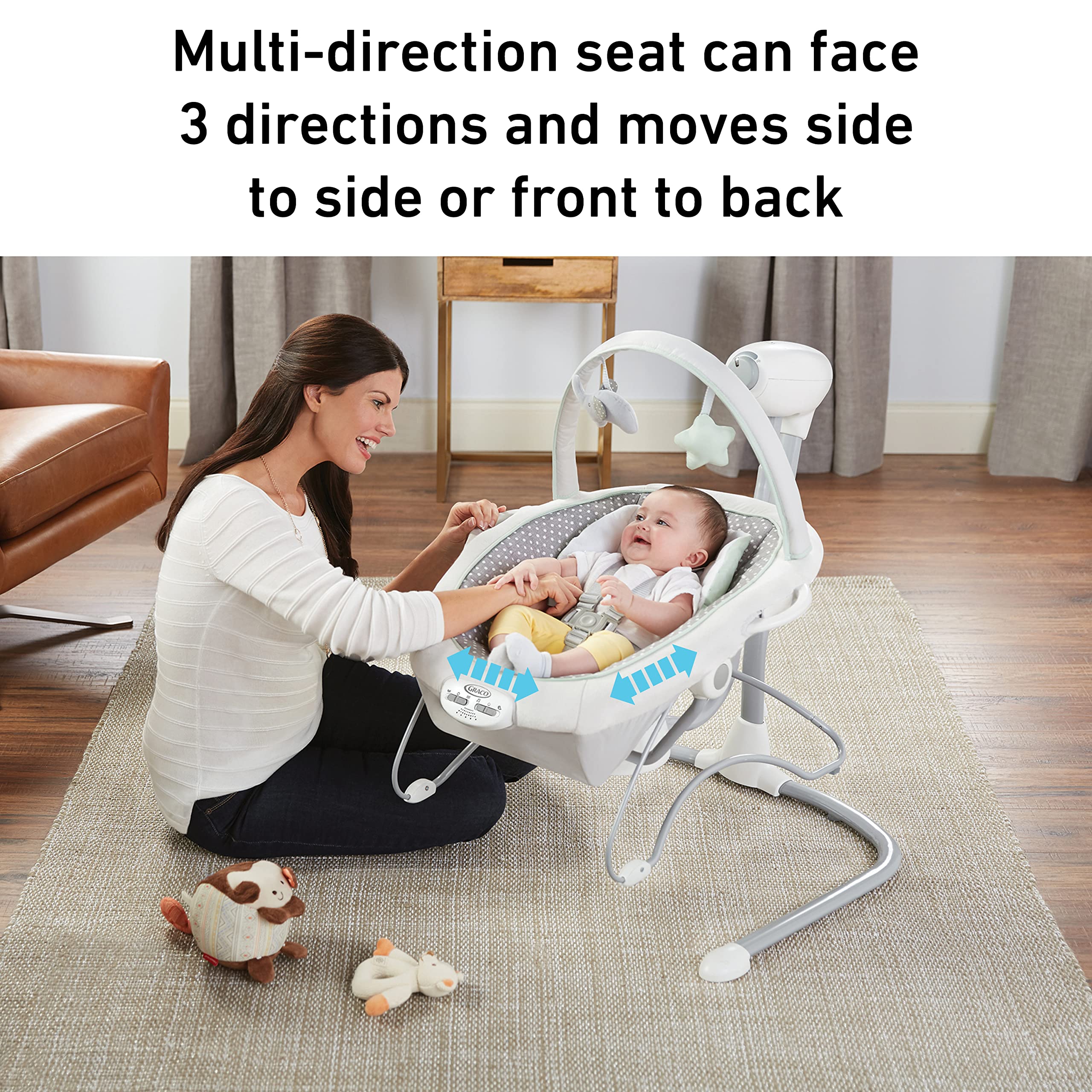Graco Soothe 'n Sway LX Baby Swing with Portable Bouncer Seat - Gentle Infant Rocker for Newborns & Toddlers - Perfect for Nursery, Living Room & Travel Use