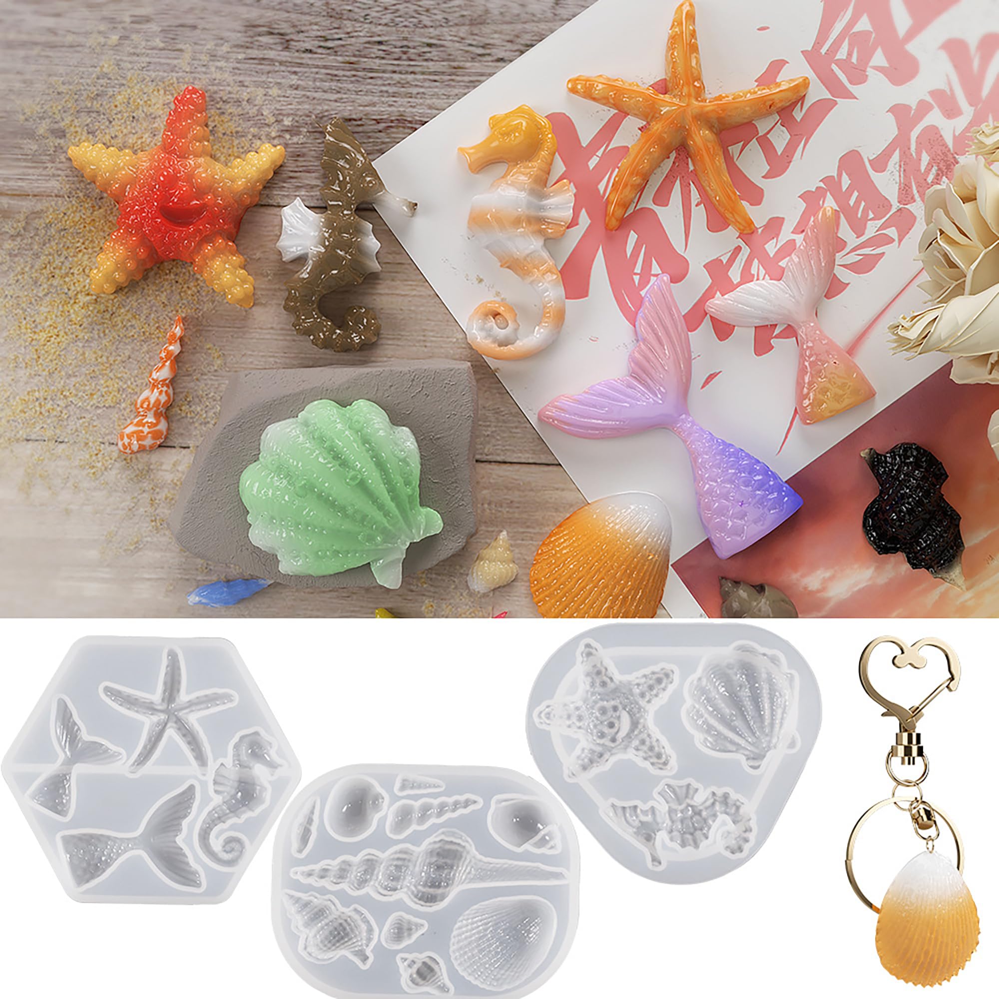 3 Pack Animal & Fish Resin Casting Molds - Reusable Silicone Molds for DIY Candle Making, Soap Crafting & Home Decor - Perfect for Resin Art, Jewelry Making & Party Favors