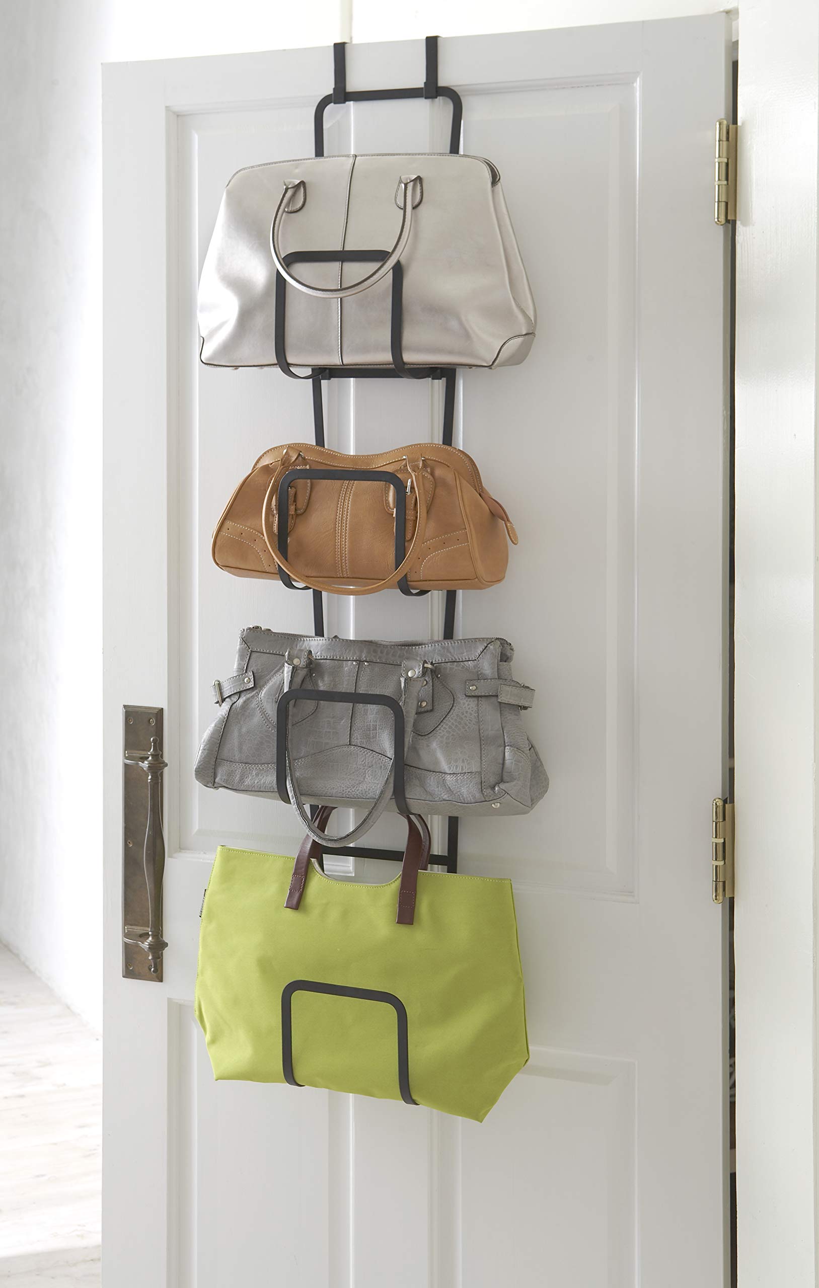 Yamazaki Adjustable Steel Bag Holder - Black | Space-Saving Kitchen Organizer for Trash Bags, Grocery Bags & Recycling Bags