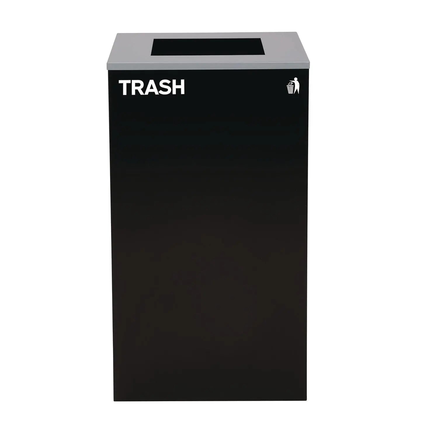 Alpine Industries 29 Gallon Trash & Recycling Bin Set - Steel Waste Containers with Color-Coded Lids (Blue Recycling, Green Compost, Black Trash) for Home, Office & Commercial Use