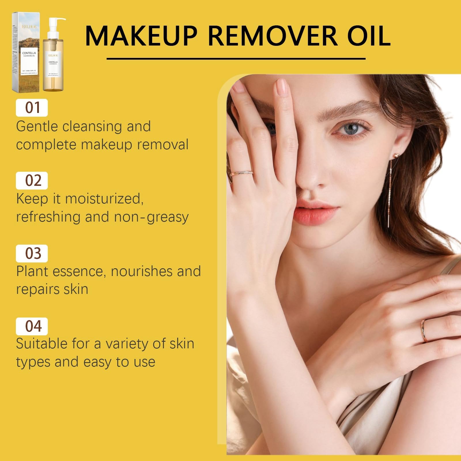 Centella Cleansing Oil for Face - Pore Control & Makeup Remover Oil Cleanser - Deep Cleansing & Hydrating Oil Based Facial Cleanser - Perfect for Daily Skincare & Gentle Makeup Removal