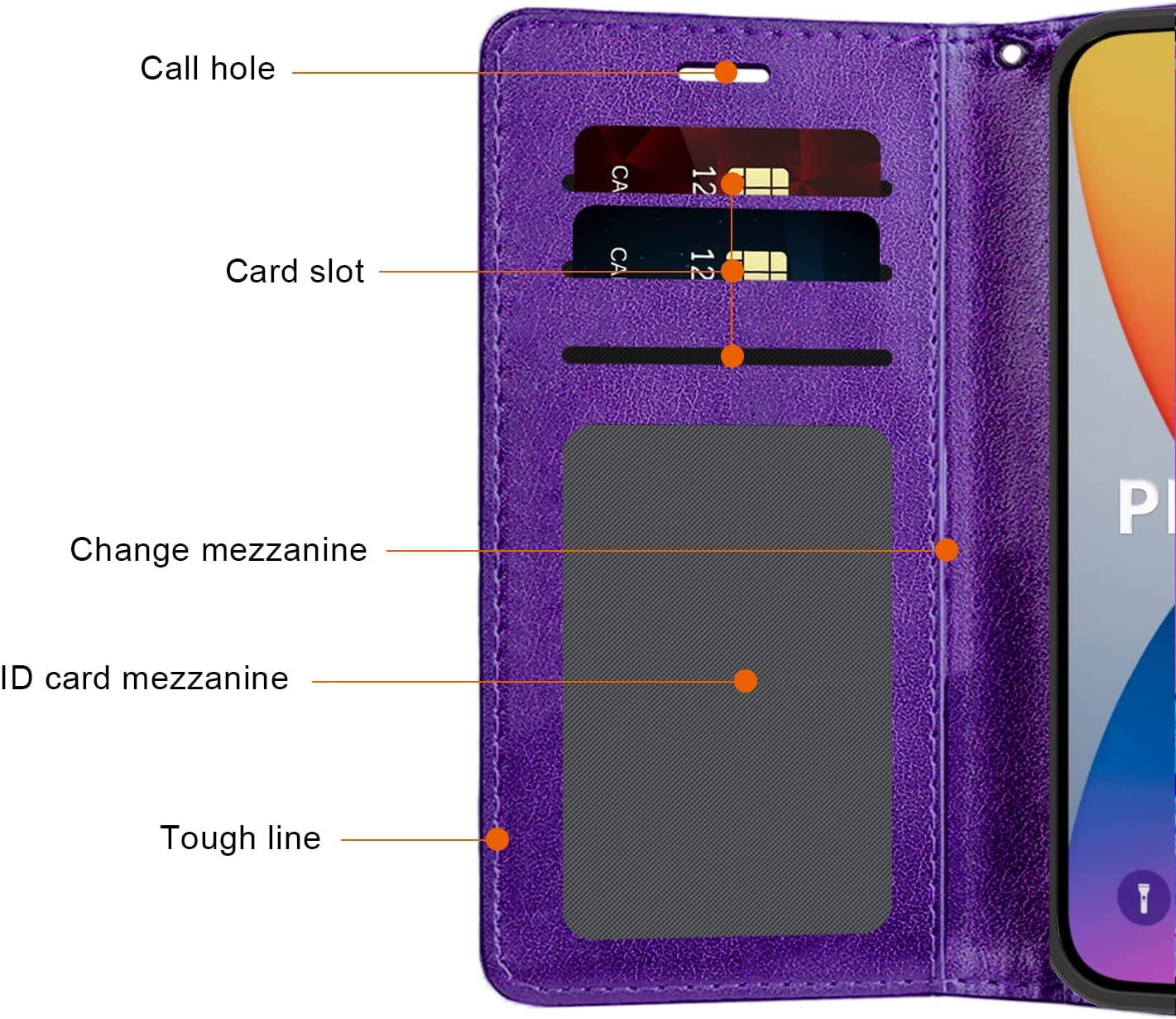 Premium iPhone 14 Pro Max Case with Hand Strap - PU Leather Flip Cover with Clip & Butterfly Design | Perfect for Outdoor Activities, Travel & Daily Protection