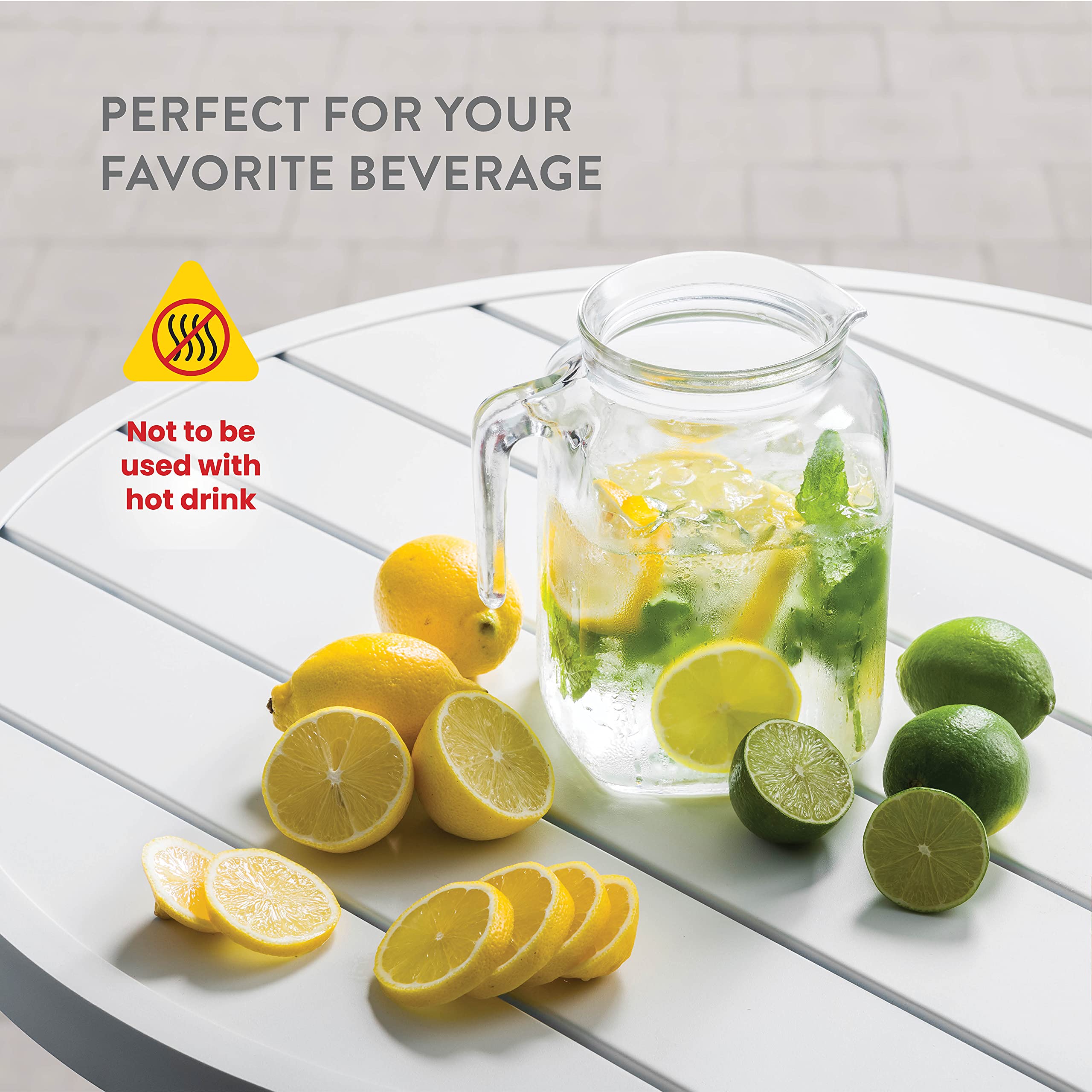 Bormioli Rocco 68oz Airtight Glass Pitcher with Lid and Spout - Perfect for Homemade Juices, Iced Tea, Milk Storage & Refrigerator Organization - BPA-Free Leakproof Pitcher for Kitchen & Dining Use