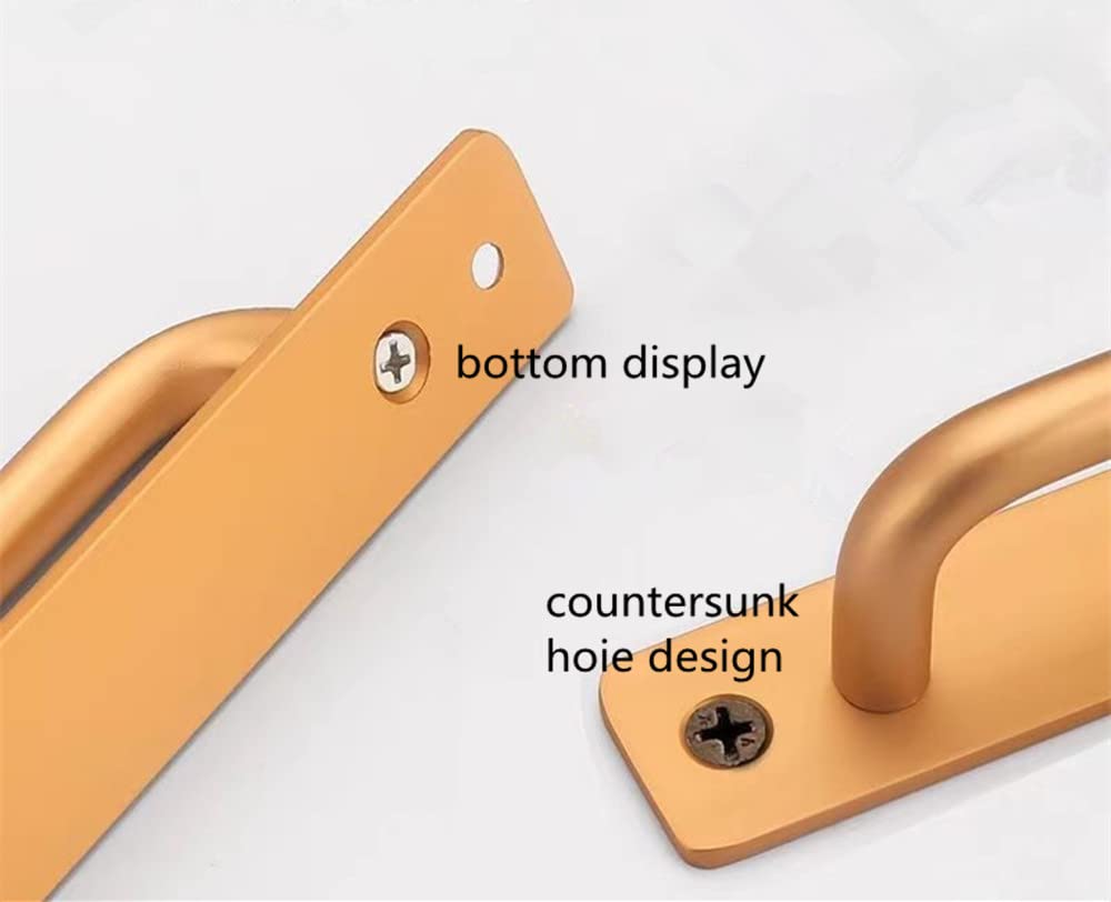 Premium Pack of 2 Aluminum Alloy Sliding Barn Door Handles - Golden Cabinet & Drawer Pulls for Kitchen, Wardrobe & Furniture - Heavy Duty Hardware for Smooth Operation & Stylish Home Decor