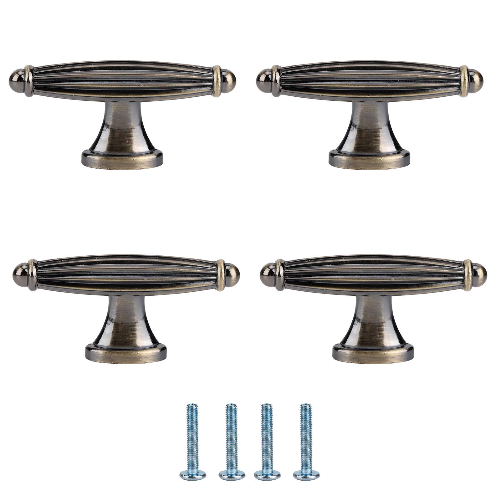 4 Sets Zinc Alloy Cabinet Pull Handles - Comfortable Kitchen Cupboard & Wardrobe Drawer Handles for Furniture - Perfect for Home, Office, and Storage Organization