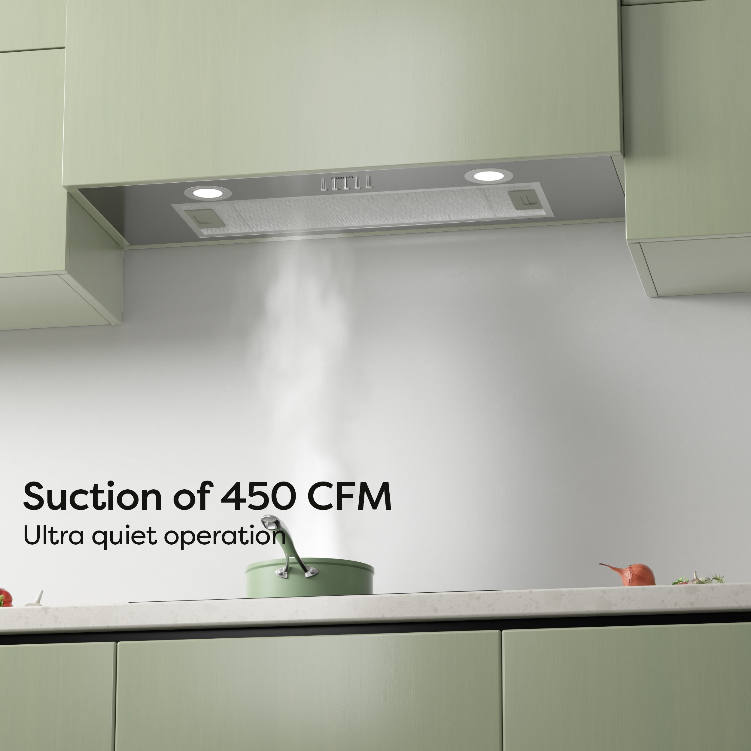 CIARRA 29 Inch Under Cabinet Range Hood Insert - 450CFM Stainless Steel Vent Hood (Model CAS75913E OW) - Perfect for Kitchen Remodeling & Modern Home Cooking