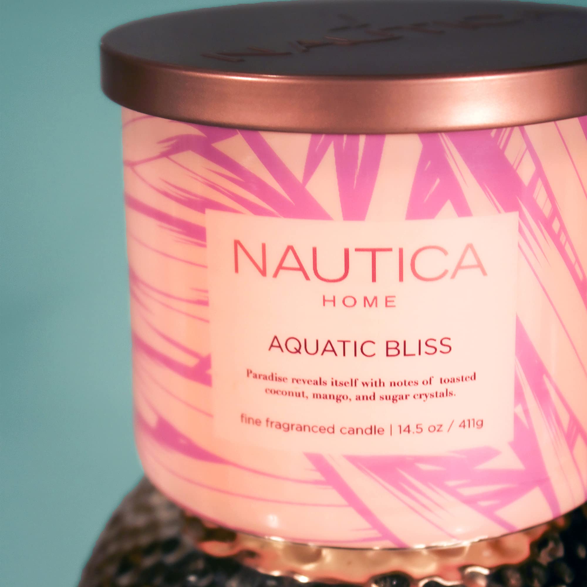 Nautica Aquatic Bliss Scented Soy Candle - Long-Lasting Fragrance for Home, Office & Relaxation | Aromatherapy & Decor Gift Idea