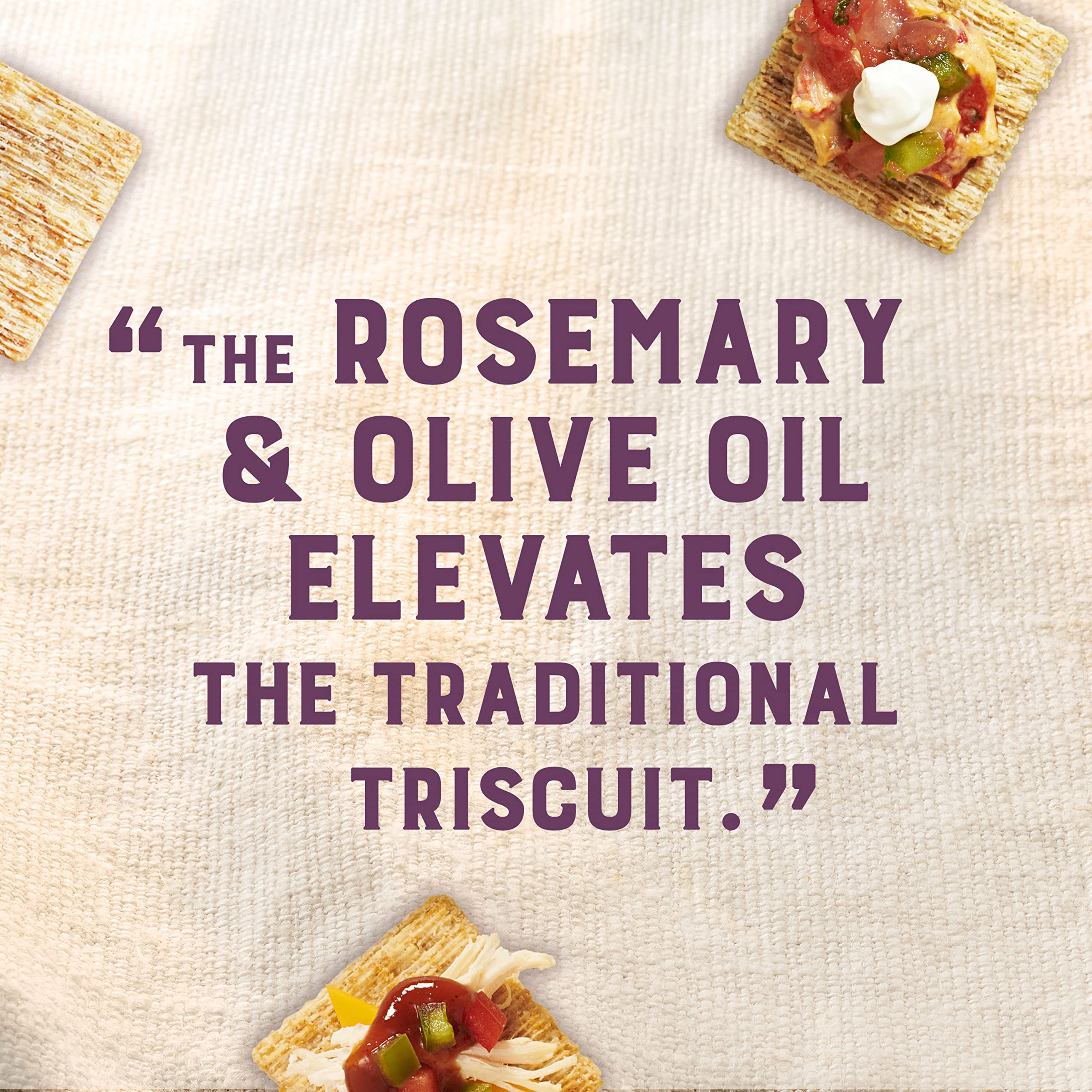 Triscuit Rosemary & Olive Oil Whole Grain Wheat Crackers - Healthy Lunch Snacks, Bulk Family Size (6 Pack, 12.5 oz Boxes) - Perfect for Office, School & Picnic Snacking