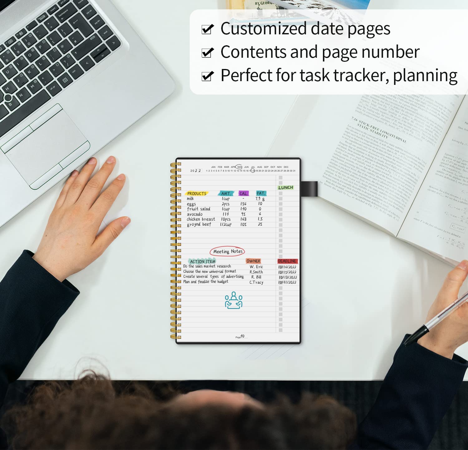 Regolden A5 Undated Daily Planner Notebook - To Do List & Task Organizer for Productivity, Office Supplies Checklist for Women & Men, Pocket Size - Perfect for Work, School, and Personal Goal Tracking