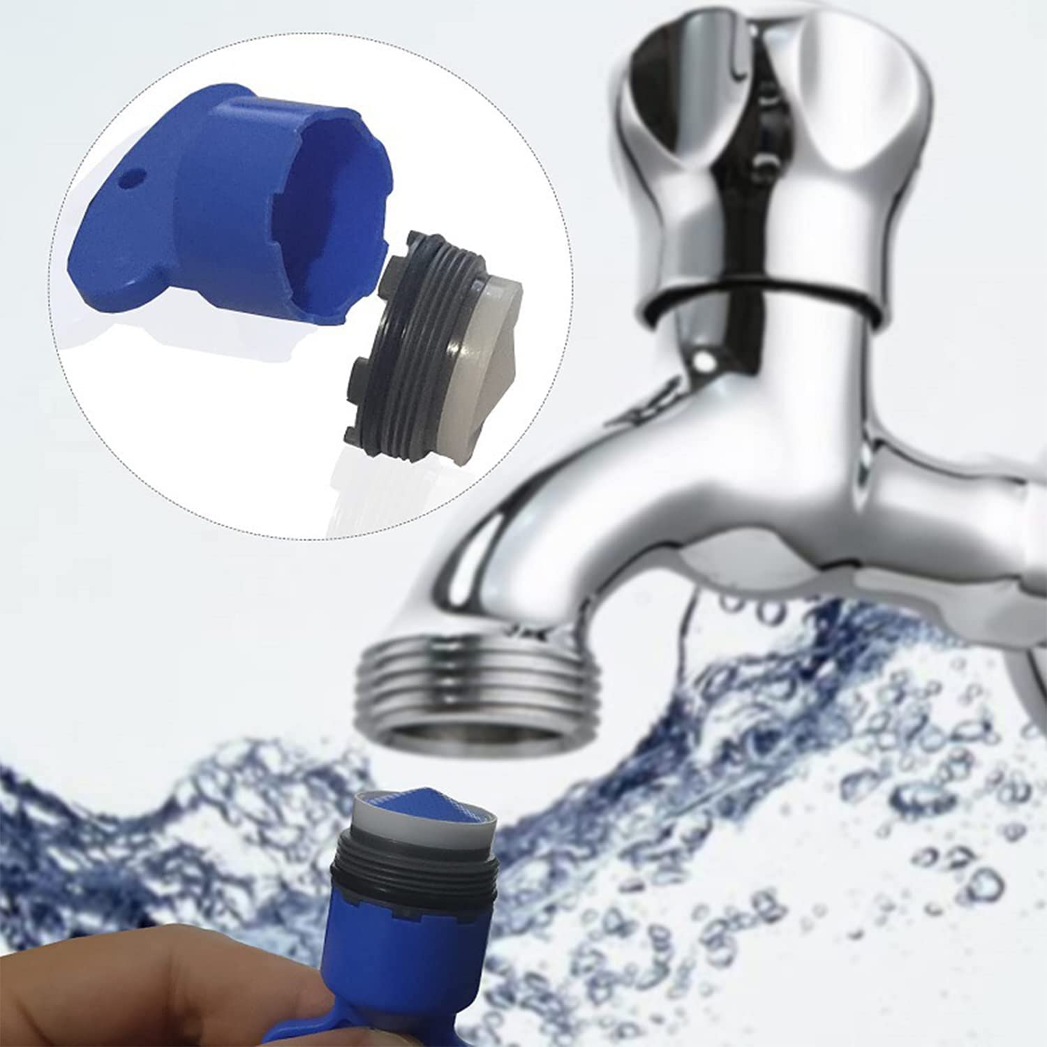 5PCS 18.2mm/0.72inch Plastic Faucet Aerators - Male Thread Flow Restrictor Replacement for Bathroom & Kitchen Sink - Water Saving Showerhead Adapter for Better Water Pressure Control (Ideal for Home, RV & Outdoor Use)