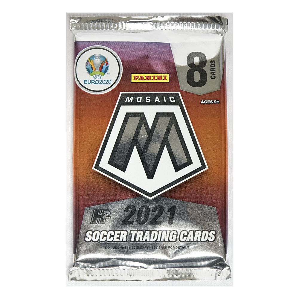 2021 Panini Soccer Mosaic Euro H2 Hobby Pack - Single Pack | Collectible Soccer Trading Cards for Euro Tournament Fans & Card Collectors - Perfect for Gifts, Investments, and Game Day Trading