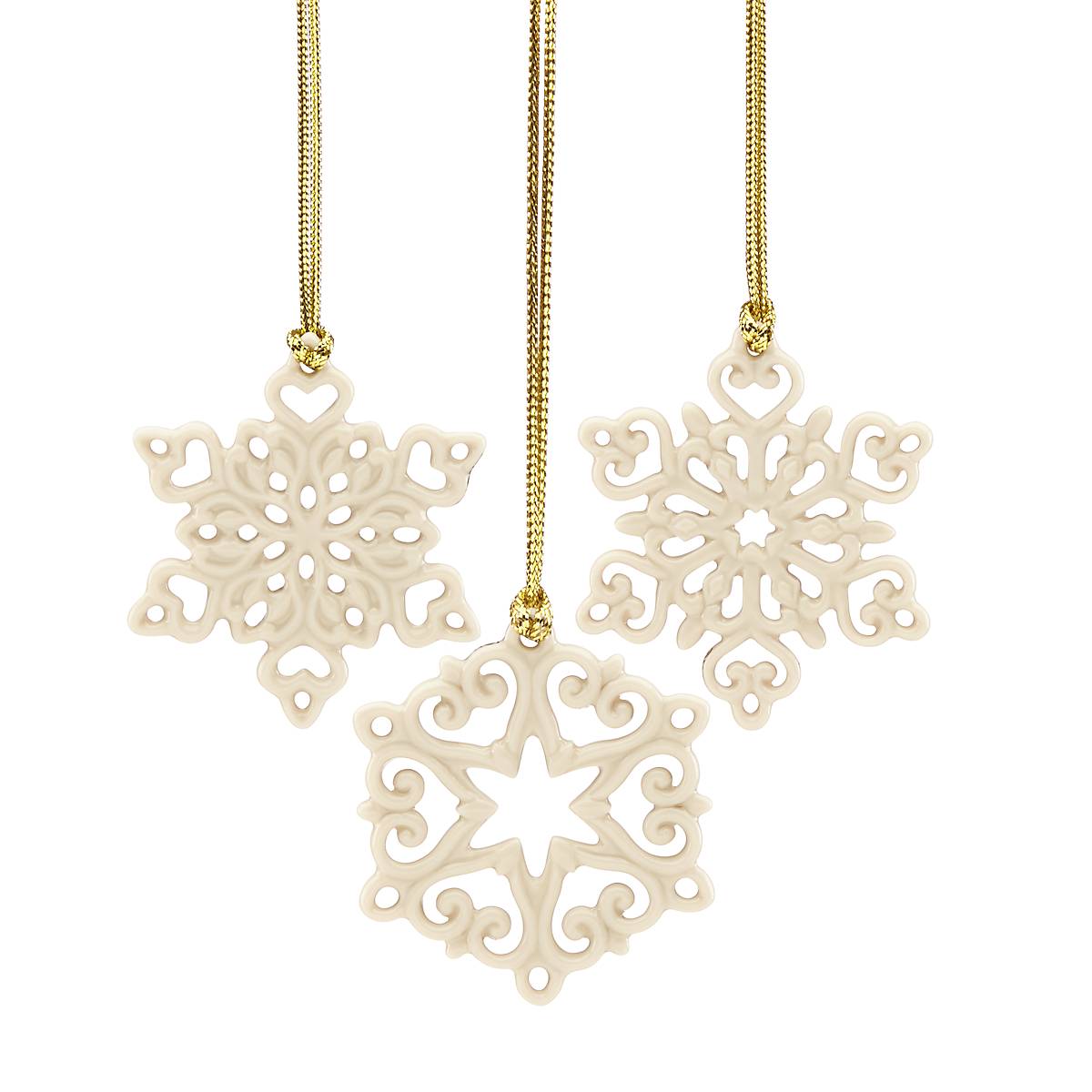 Mini Snowflake 3 Piece Ornament Set - Christmas Tree Decorations for Holiday Home Decor, Winter Party & Gift Giving