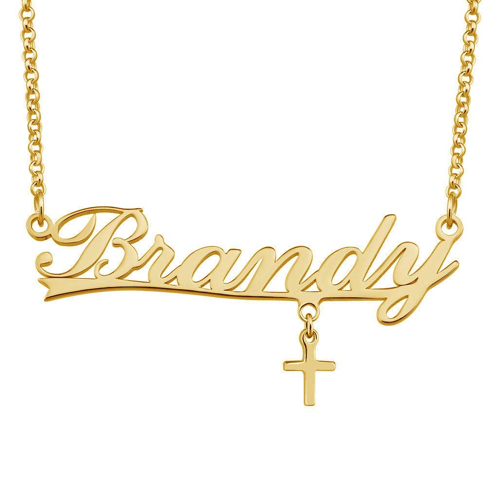 Custom Name Necklace in Gold - Personalized Engraved Pendant Jewelry for Women, Gift for Her, Birthday, Anniversary, Valentine's Day