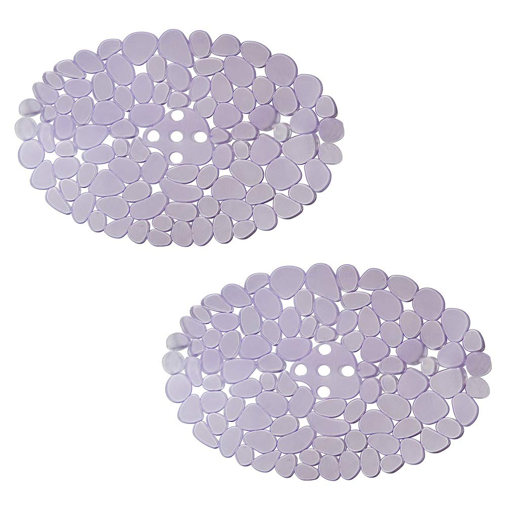 Eco-Friendly Adjustable Pebble Sink Mat - 2 Pack Lilac Purple Sink Protector Pad & Liner for Kitchen Sink | Non-Slip, Durable, Easy to Clean | Perfect for Dishwashing, Food Prep & Protecting Countertops