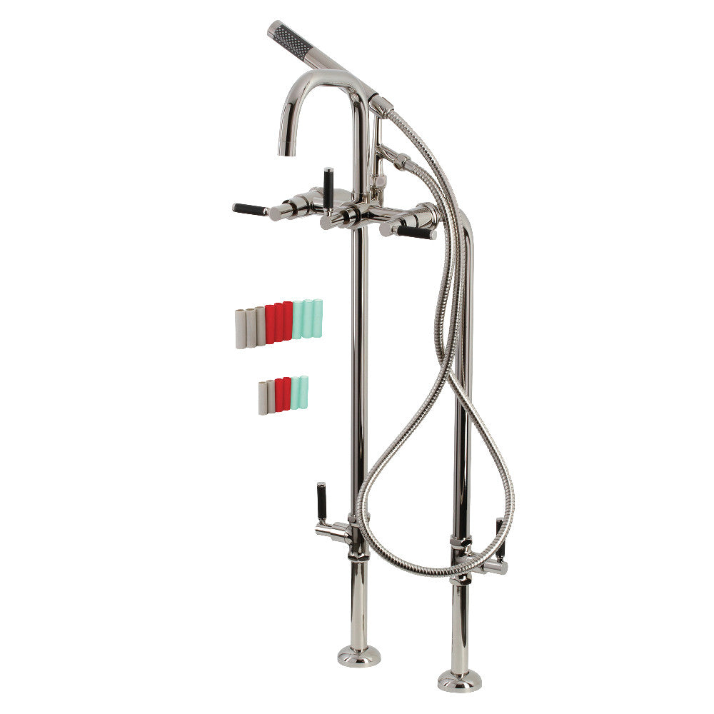 Vintage Style Aqua CCK8406DKL Freestanding Bathtub Faucet with Supply Lines & Stop Valve - Perfect for Bathroom Renovation & Luxury Spa Experience