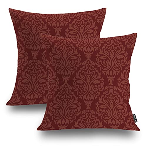 Dark Red Damask