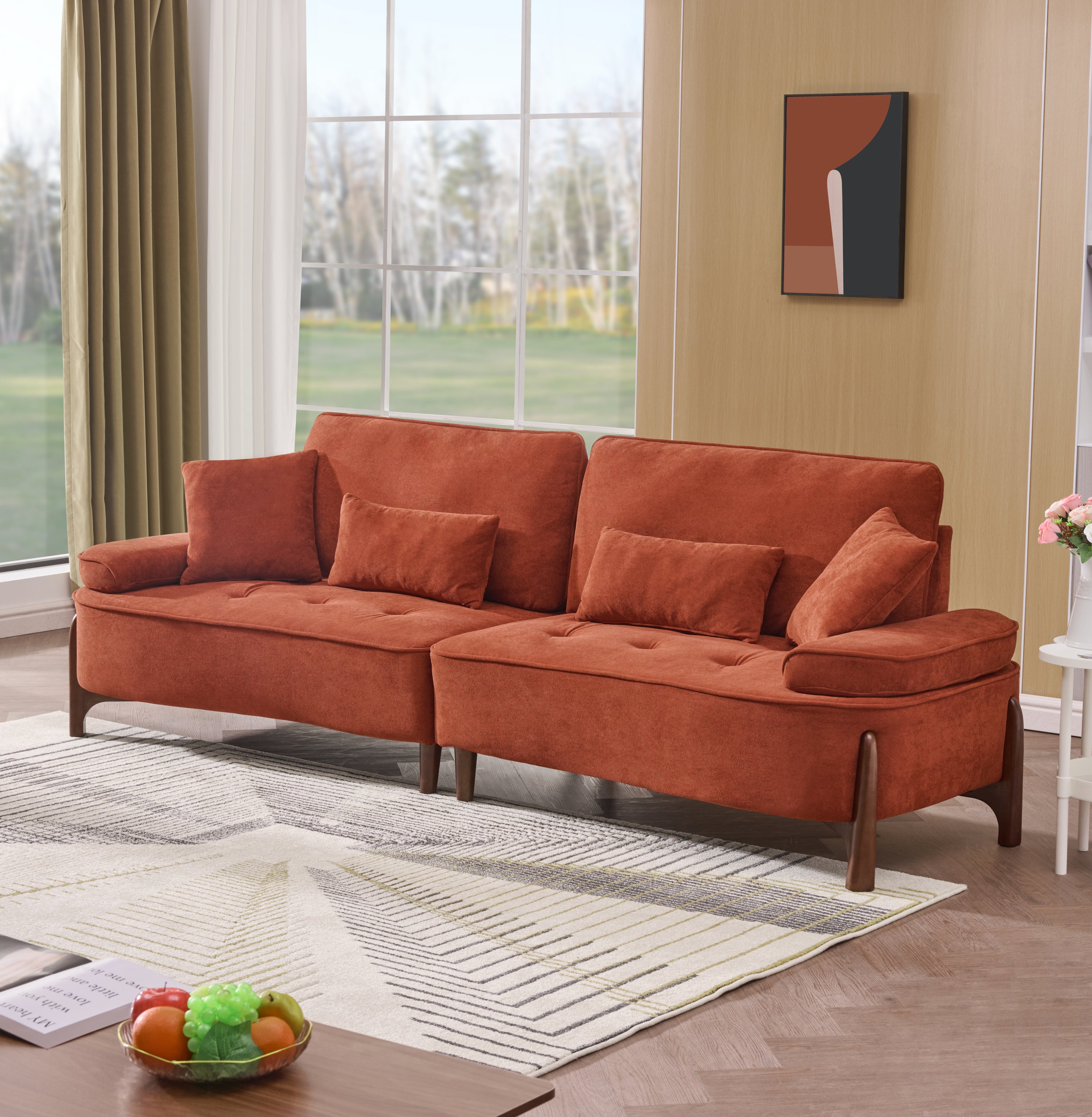 103 Inch Ultra Plush Deep Seated Sofa with Removable Pillows - Luxury Comfort for Living Room, Bedroom, Apartment & Office - Perfect for Relaxing, Entertaining & Small Space Decor