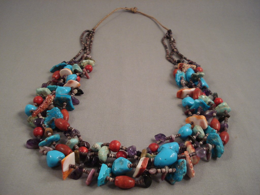 Authentic Navajo Native American Turquoise Heishi Necklace - 180g Large Dark Turquoise & White Goat Beads for Women, Handmade Jewelry for Boho, Festival & Southwest Style Outfits