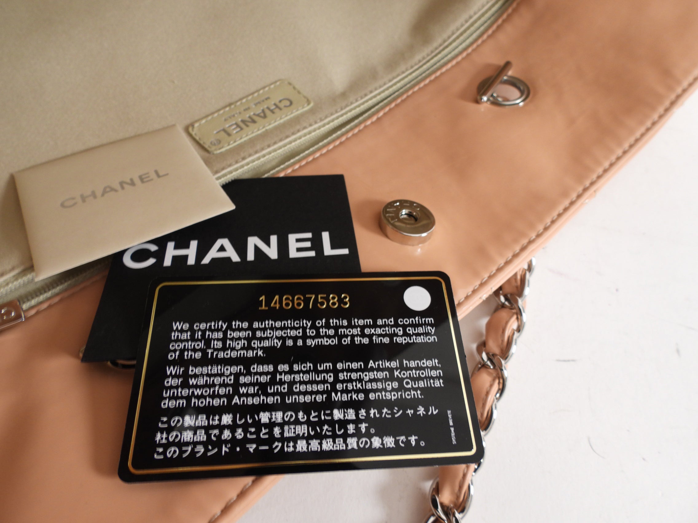 Chanel Light Pink Patent Leather Business Large Tote Bag for Women - Elegant Work Bag for Office, Travel & Everyday Use