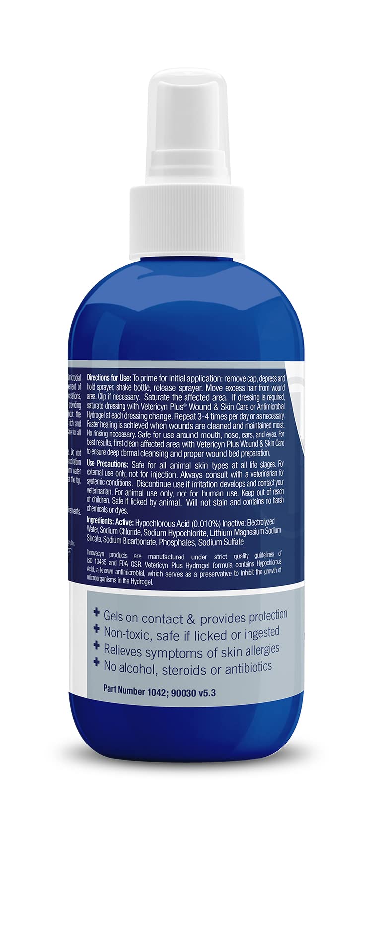 Vetericyn Plus Dog Wound Care Hydrogel Spray - Safe & Effective Healing Aid for Cuts, Scrapes & Itchy Skin | Wound Protectant for Dogs, Cats & All Pets | 8oz | Ideal for Post-Surgery, Hot Spots & Daily First Aid