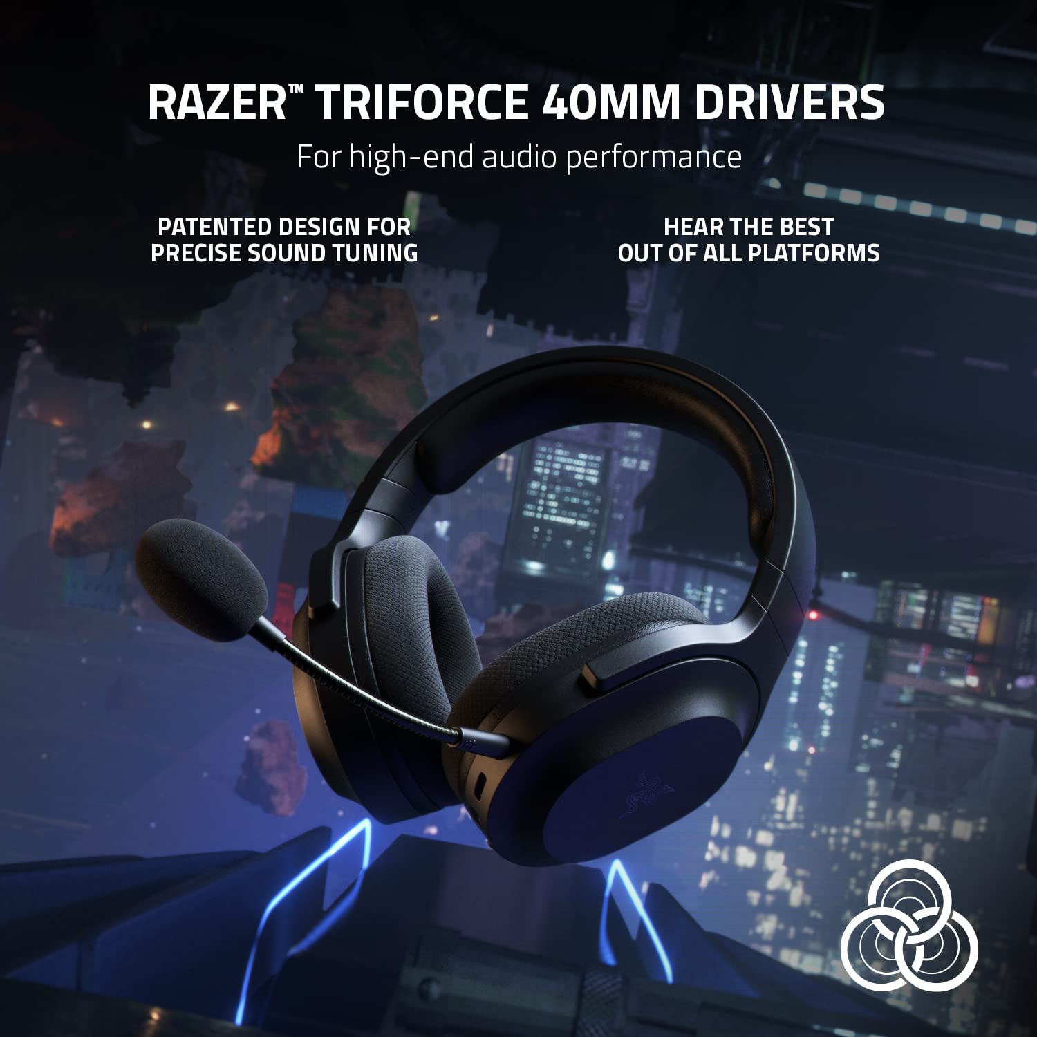 Razer Barracuda X Wireless Gaming Headset for PC, PS5, Nintendo Switch, Android & iOS - 2.4GHz & Bluetooth Connectivity - Lightweight Over-Ear Design with 40mm Drivers - Detachable Noise-Cancelling Mic - 50-Hour Battery Life (Black) - Perfect for Gaming, Streaming & Remote Work