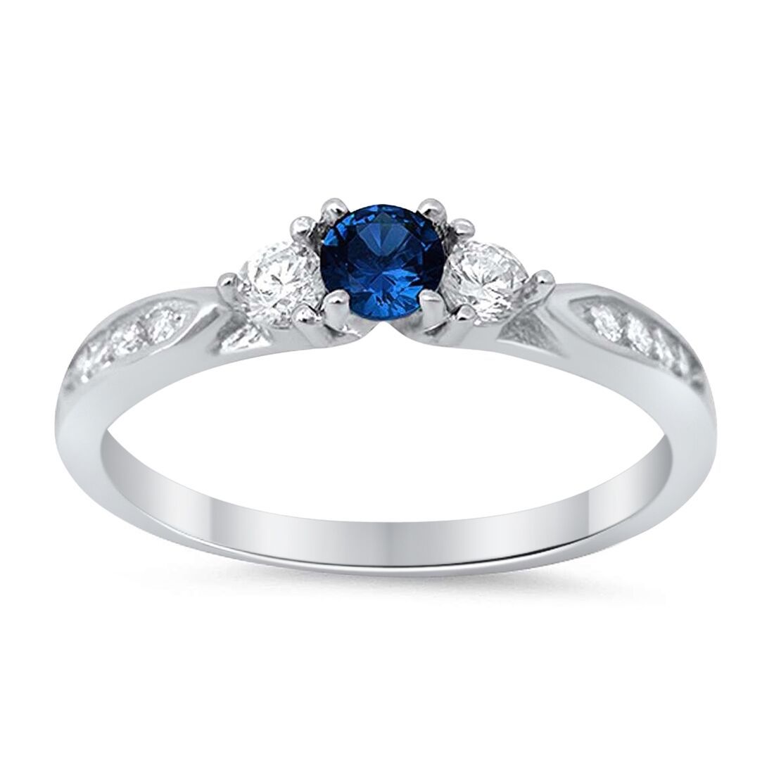 3 Stone Wedding Engagement Ring - Round Cubic Zirconia 925 Sterling Silver Ring for Women - Perfect for Proposals, Anniversaries & Special Occasions