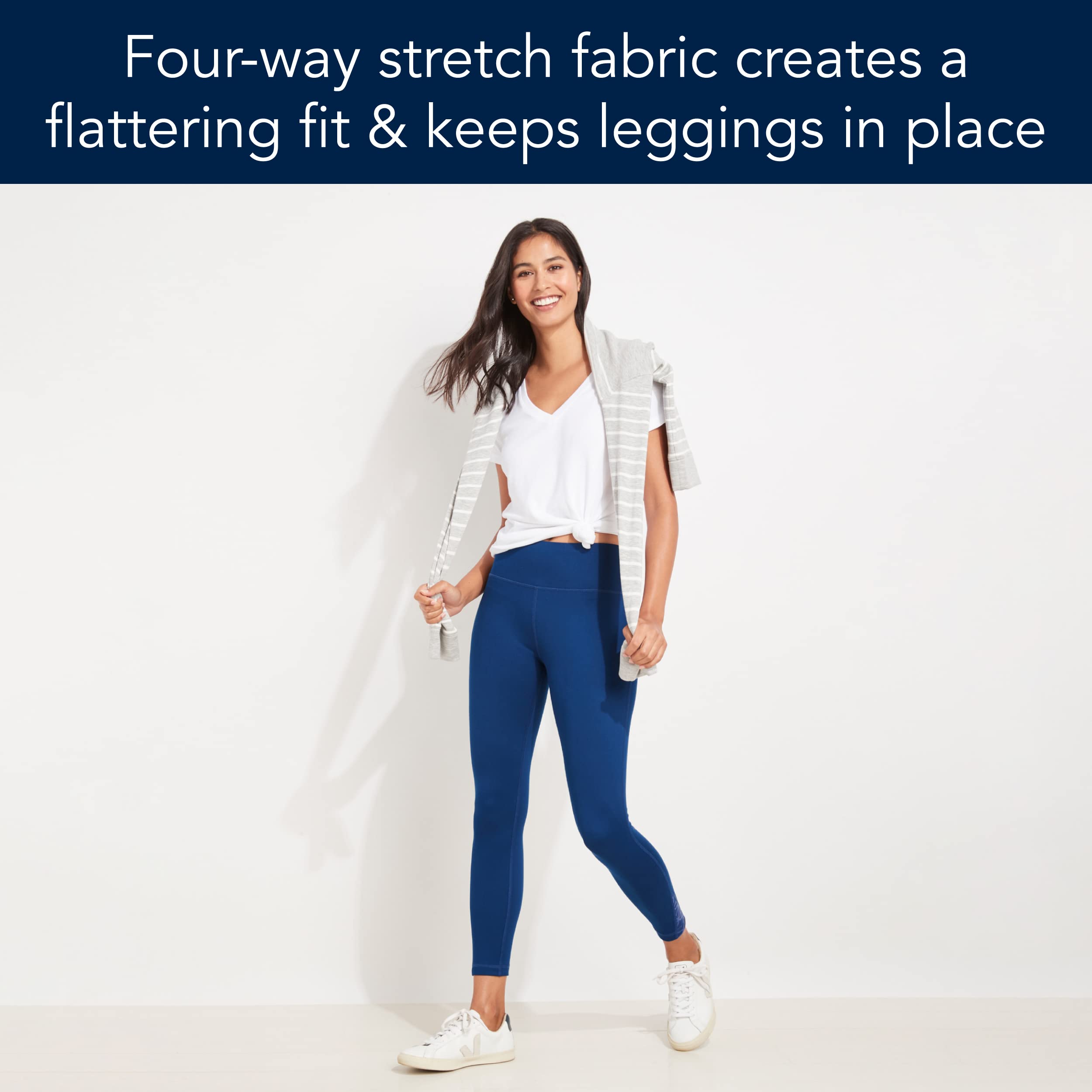 Vineyard Vines Women's Skip Monday Performance Leggings - High Waisted Yoga Pants for Workout, Running & Lounge Wear - Comfortable & Stretchy Activewear for Women