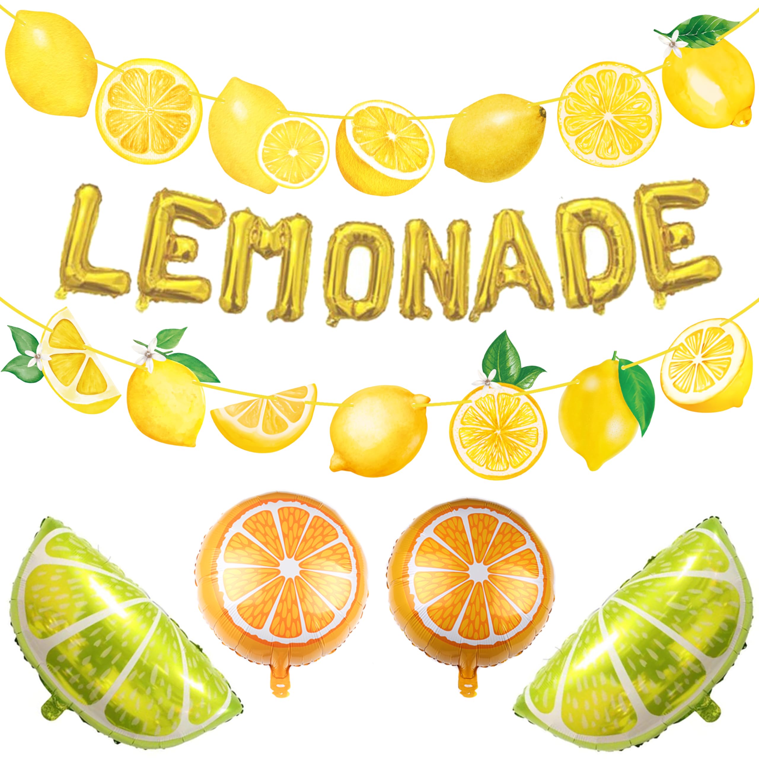 Lemon Party Decorations Set - Lemonade Theme Banner, Foil & Latex Balloons for Summer Birthday Party, Baby Shower | C L Cooper Life | Perfect for Outdoor Picnics, Pool Parties & Summer Celebrations