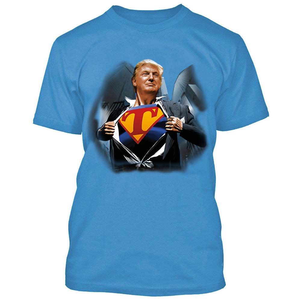 Donald Trump Super Shirt - Men's Patriotic Pullover T-Shirt with Crewneck & Short Sleeve - Trump 2024 Election Merchandise - Perfect for Political Rallies & Conservative Events