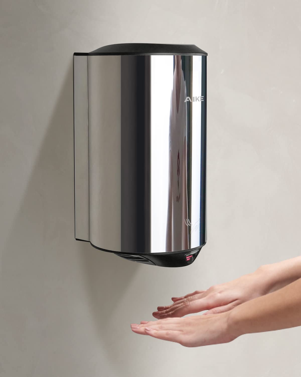 AIKE Automatic Soap Dispenser and Hand Dryer Combo - Touchless Hand Washing Station with Polished Mirror Finish for Bathroom, Kitchen, and Office Hygiene