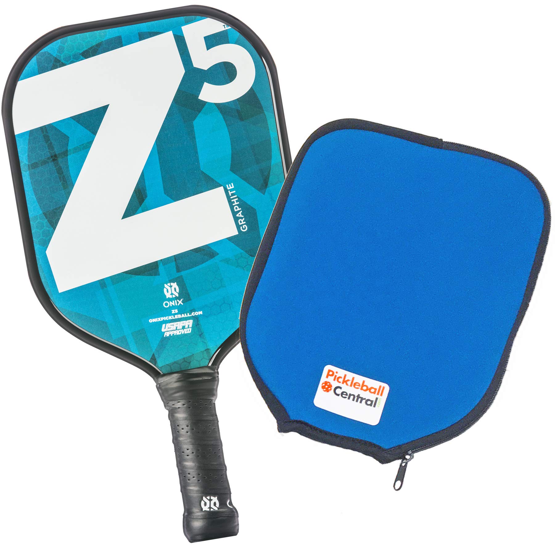Premium Onix Z5 Graphite Pickleball Paddle - Lightweight Carbon Fiber Face with Comfort Cushion Grip & Protective Cover | Ideal for Tournament Play & Recreational Games