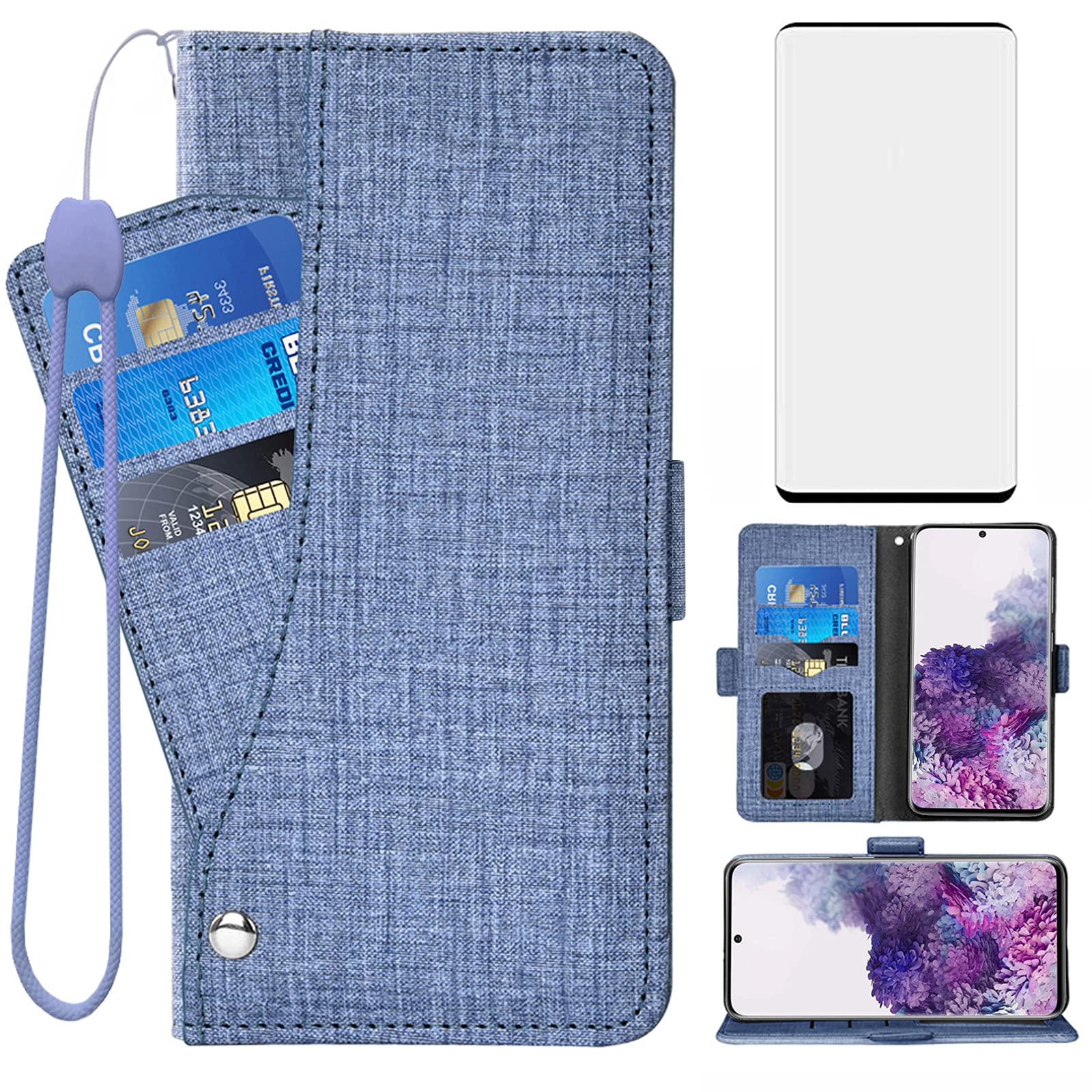 **Asuwish Samsung Galaxy S20 5G UW 6.2 Inch Wallet Case with Tempered Glass Screen Protector & Leather Flip Cover Card Holder – Compatible with Galaxy S20, S20 5G UW, Galaxy 20S G5 – Stylish Blue Case for Men & Women – Perfect for Work, Travel & Everyday Use**