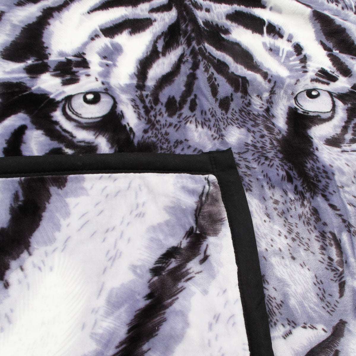 Premium 1000GSM White Tiger Print Luxury 2-Ply Mink Blanket - 200x240cm (79x94 inches) - Ultra Soft & Warm Bedding for Winter, Cozy Home Decor, Gift for Family & Friends