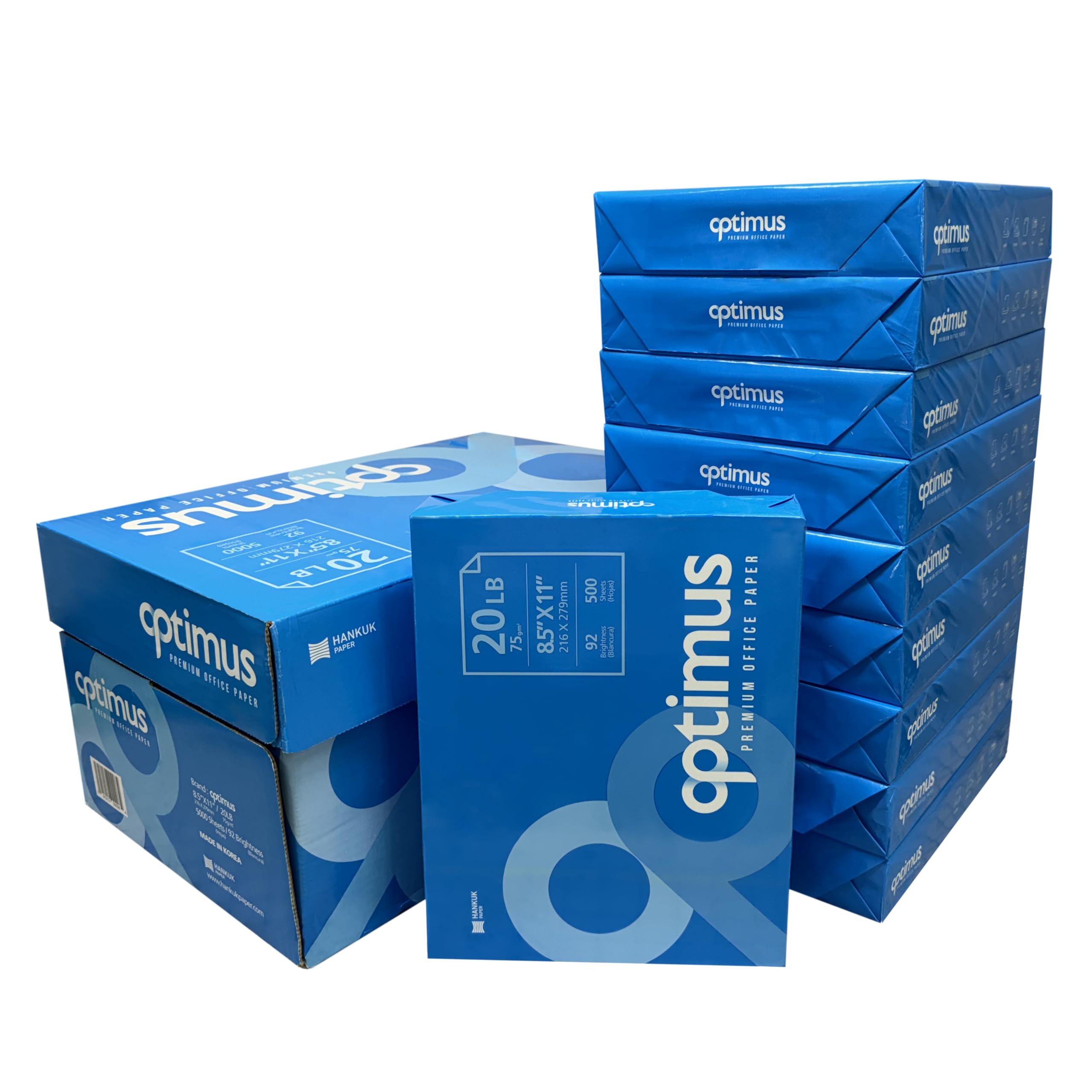 Premium Multipurpose Copy Printer Paper - 8.5” x 11”, 20 lb Weight, 5000 Sheets (10 Reams) - Bright White for Office, School & Home Printing, Copying & Faxing - Ideal for Documents, Reports & Presentations