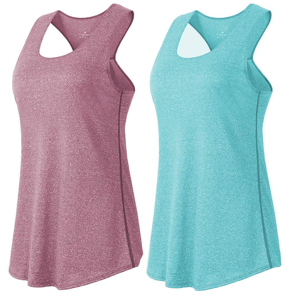 YAKER Women's Athletic Yoga Tops - Breathable Racerback Running Tank Top for Gym, Workout & Exercise | Perfect for Yoga, Pilates, Cardio & Fitness Training