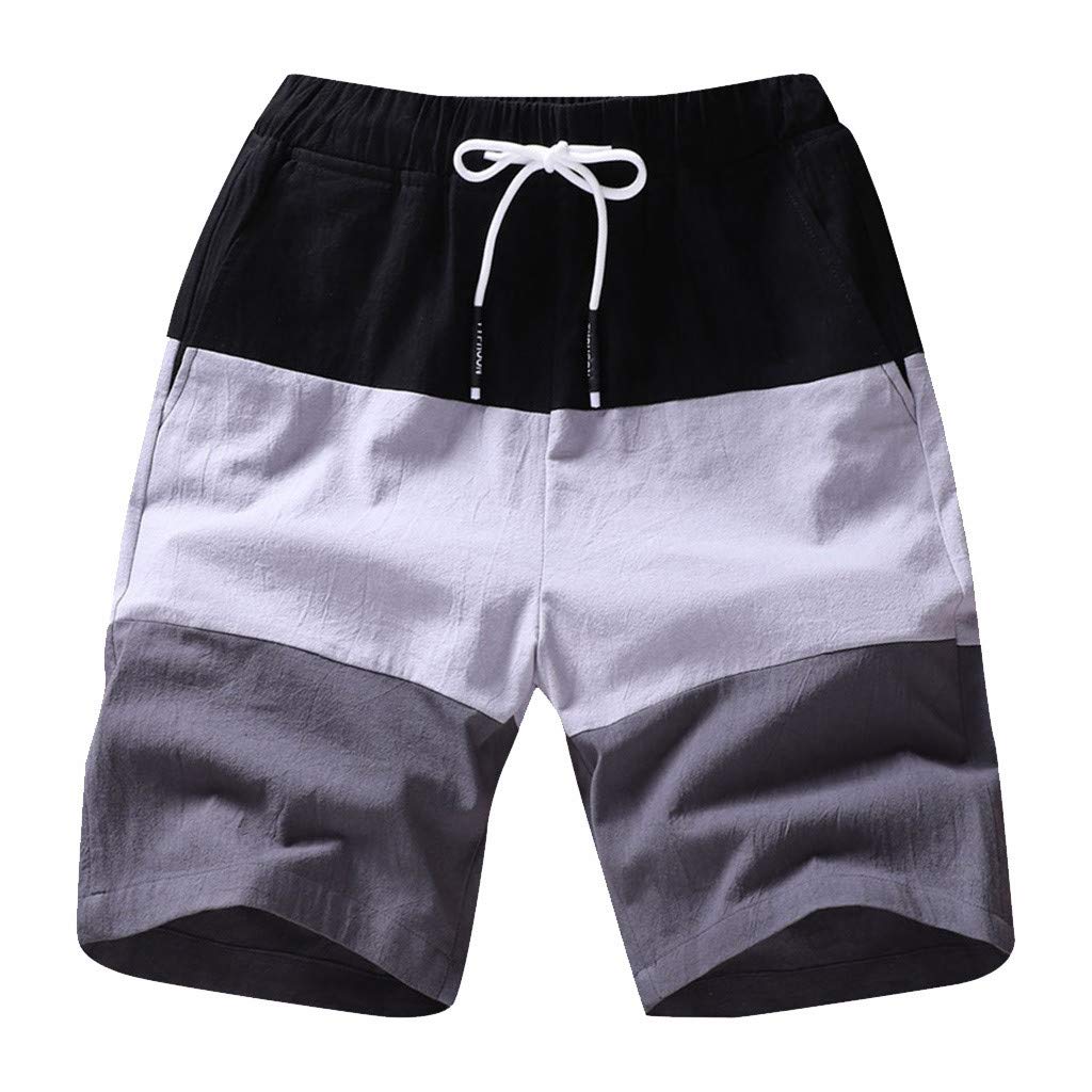 Posijego Women's Patchwork Shorts - Summer & Fall Paperbag Waist Loose Fit Athletic Beach Shorts for Running, Yoga, Travel & Casual Wear