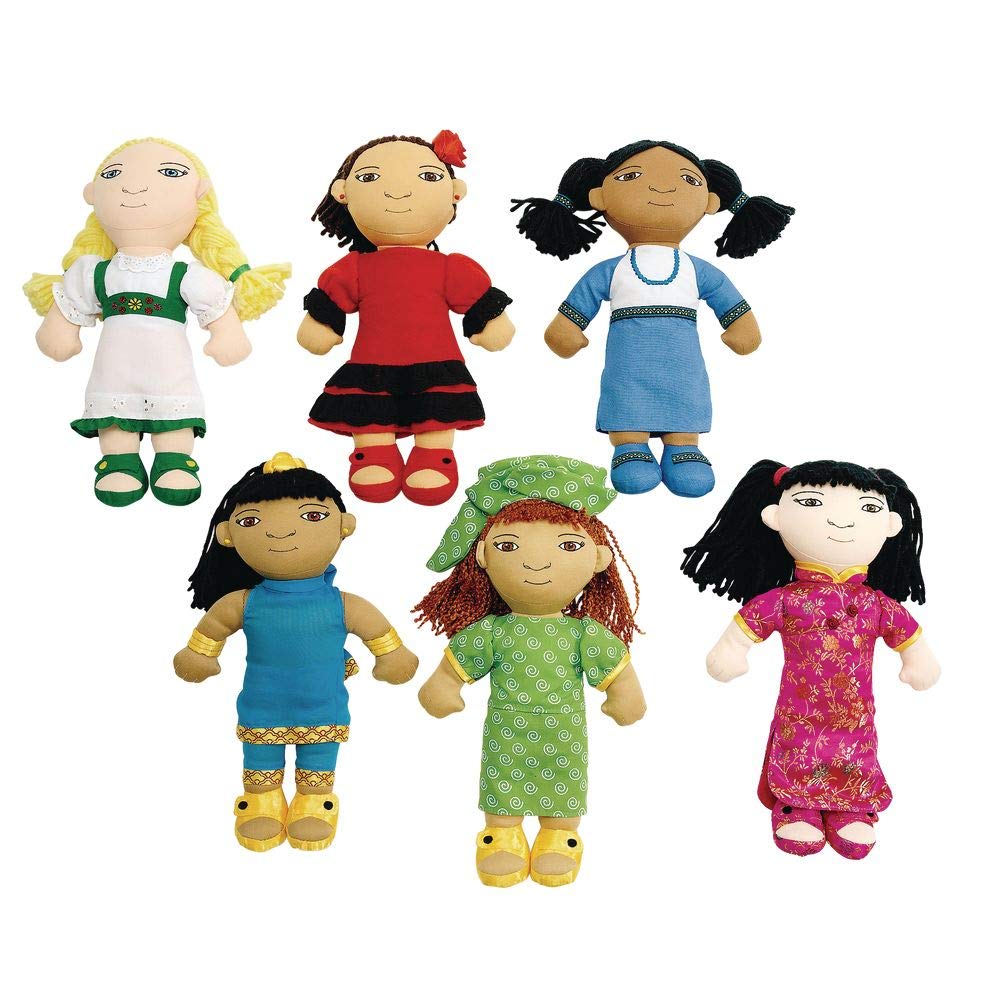 Excellerations 12.5 Inch Soft Body World Friend Dolls - Set of 6 Multicultural Baby Dolls for Kids | Educational Toys & Gift for Girls & Boys Ages 2+ | Perfect for Preschool Playtime, Role Playing & Diversity Learning
