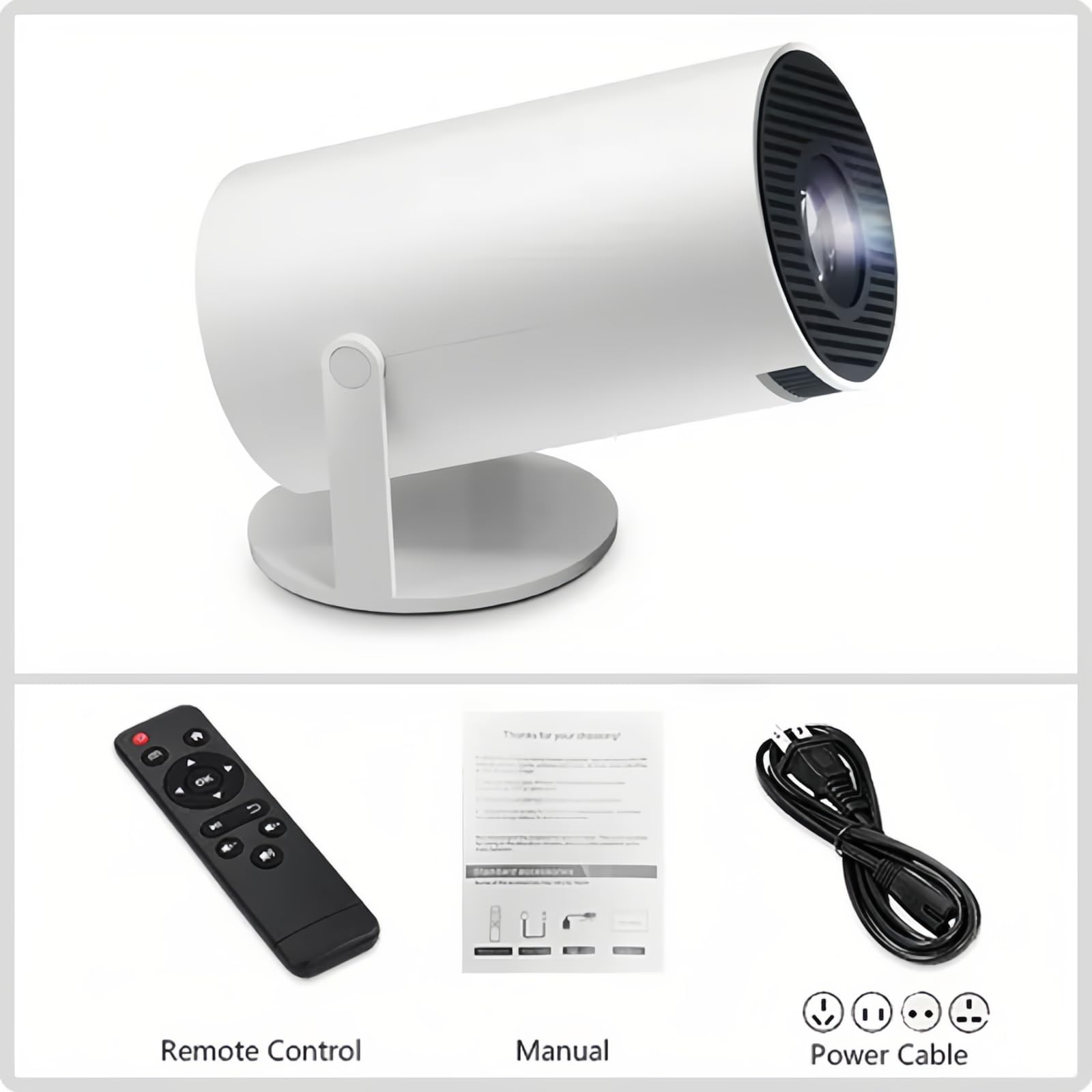 Beam Master Pro 4K Portable Projector with Auto Keystone, 2.4/5G WiFi & Bluetooth - 130 Inch Screen, 180° Adjustment - Perfect for Home Theater, Outdoor Movies, Gaming, and Office Presentations (White)