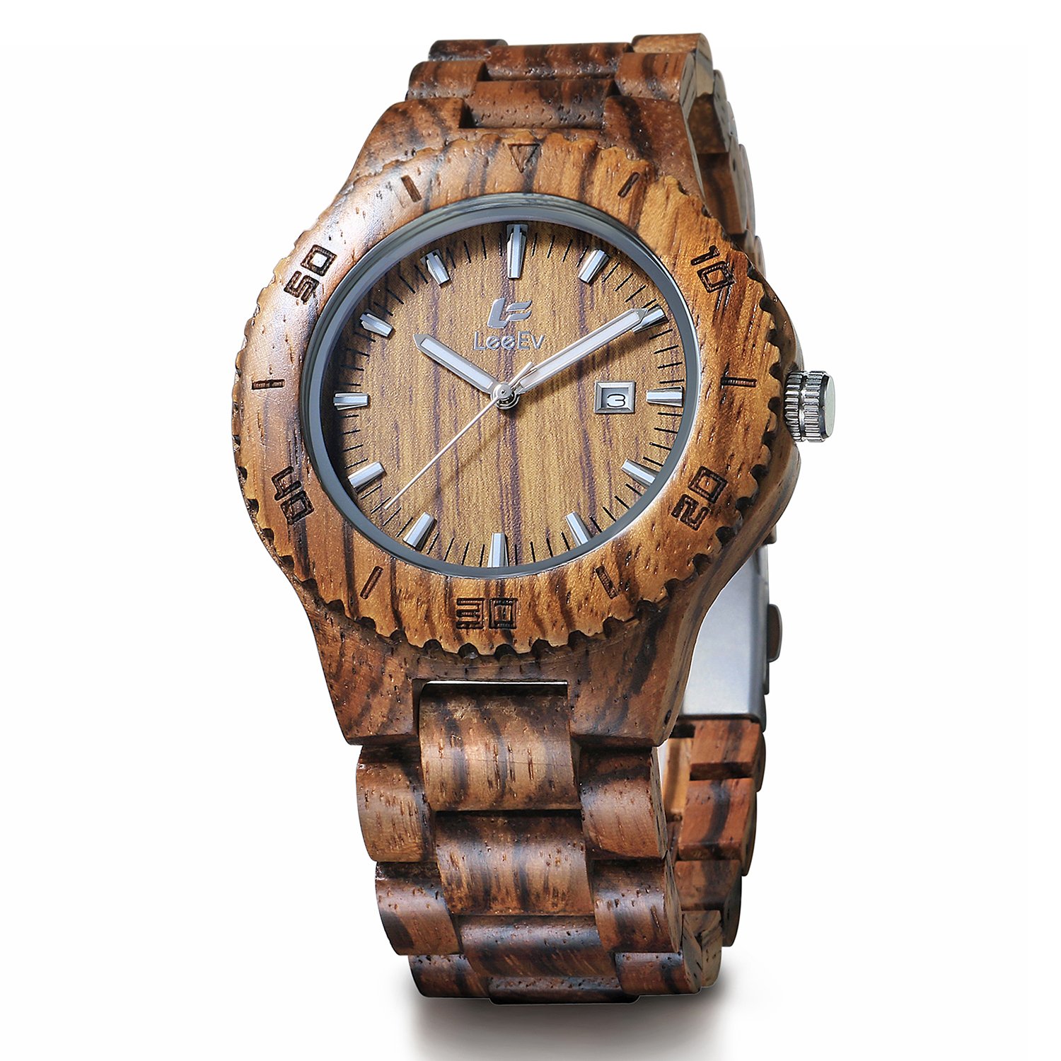 LeeEv Handcrafted Sandalwood Watch for Men - Vintage Wooden Timepiece for Gifts & Casual Wear