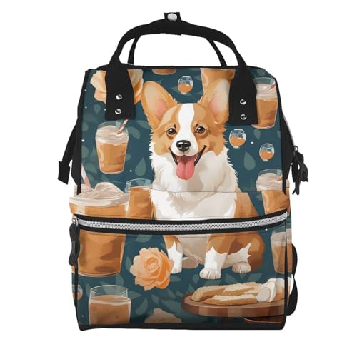 Cute Corgi Pet and Milk Tea