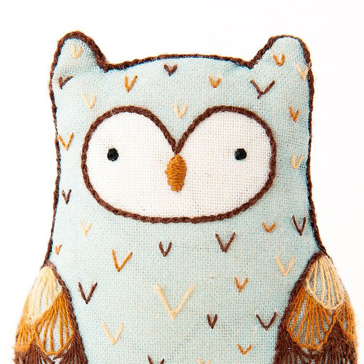 DIY Hand Embroidered Plushie Doll Kit - Horned Owl Stuffed Animal Sewing Craft for Beginners & Adults | Perfect for Home Decor, Gift Giving & Relaxation Therapy