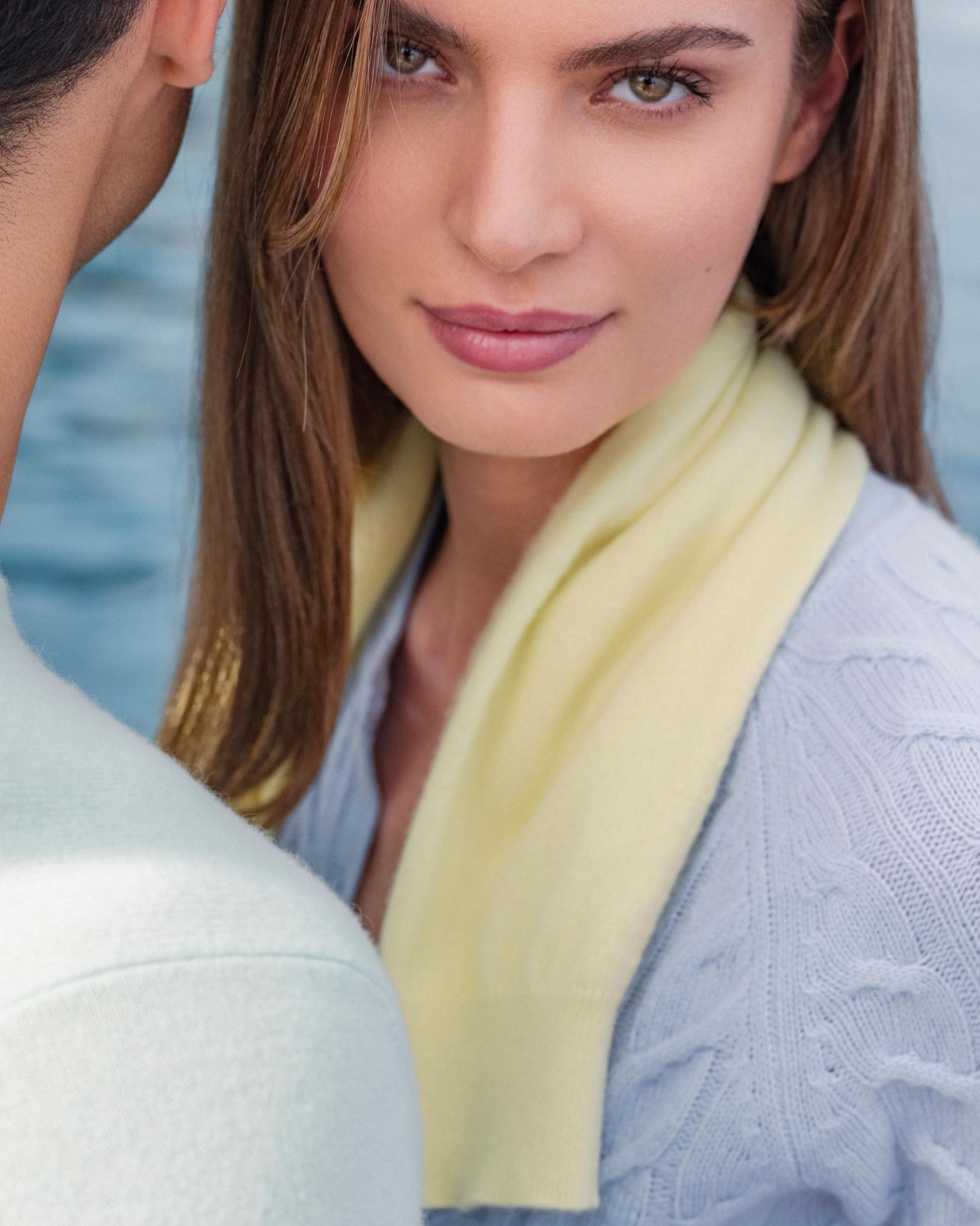Women's Evie Classic Round Neck Cashmere Sweater - Soft & Warm Granita Yellow Pullover for Fall & Winter | Office, Date Night & Casual Outfits
