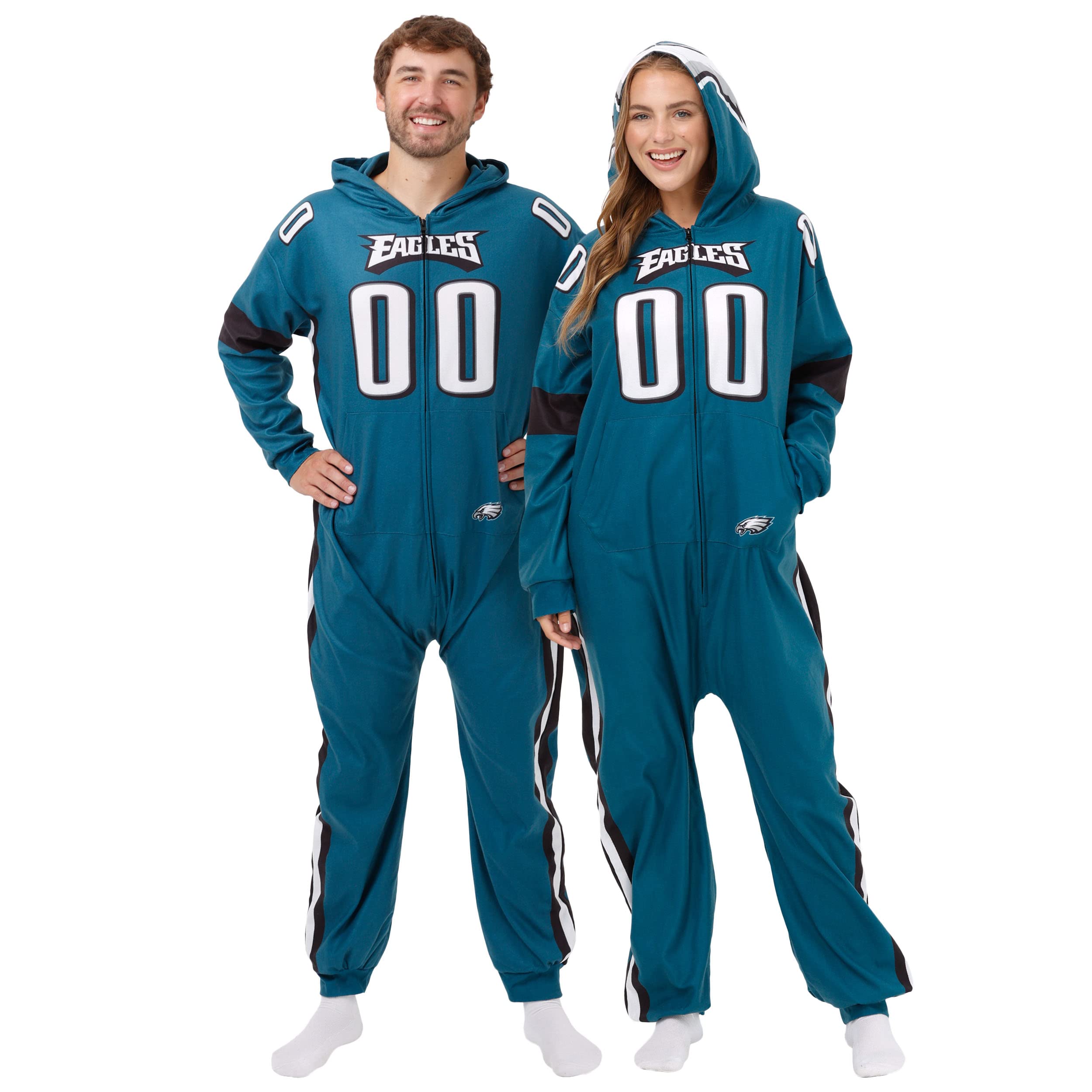 FOCO Philadelphia Eagles NFL Gameday Ready One Piece Pajamas for Men - XL Size | Comfortable Sleepwear for Football Fans | Perfect for Game Nights & Lounge Wear