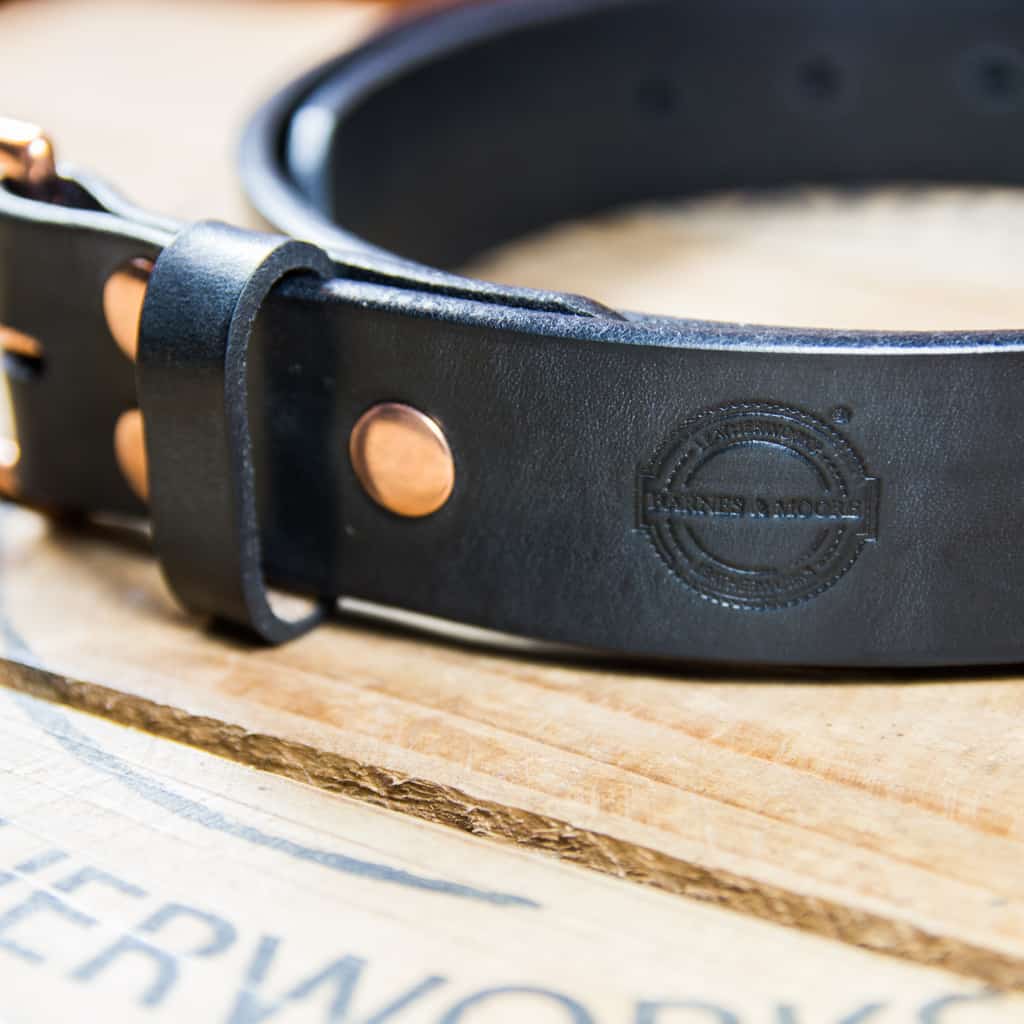 Barnes & Moore Roller Belt - Black & Copper Genuine Leather Adjustable Waist Belt for Men & Women | Perfect for Office, Casual Wear & Travel
