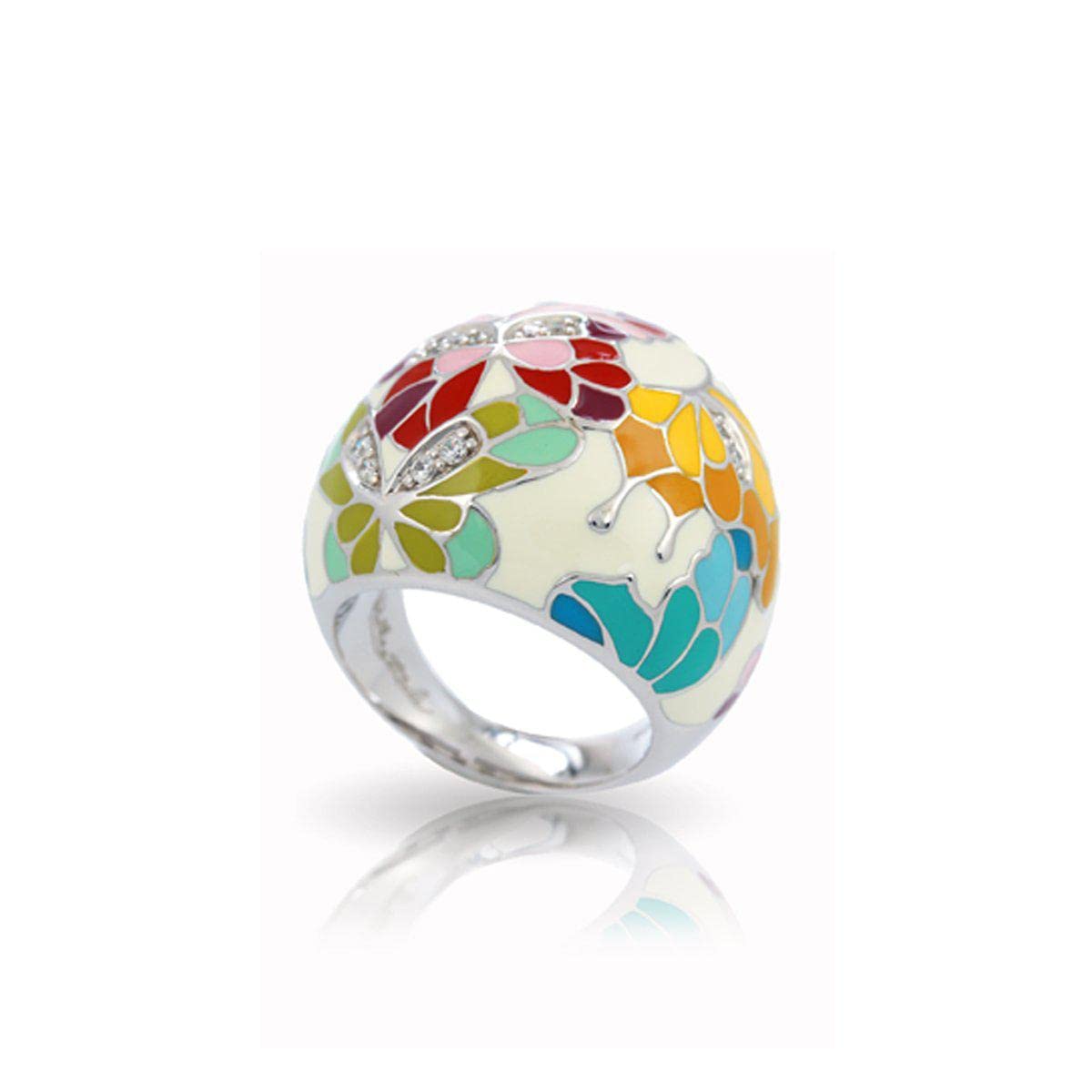 Belle Etoile Butterfly Kisses Ring - Ivory Silver Jewelry for Women, Size 9 - Perfect for Valentine's Day Gifts, Anniversary & Romantic Date Nights